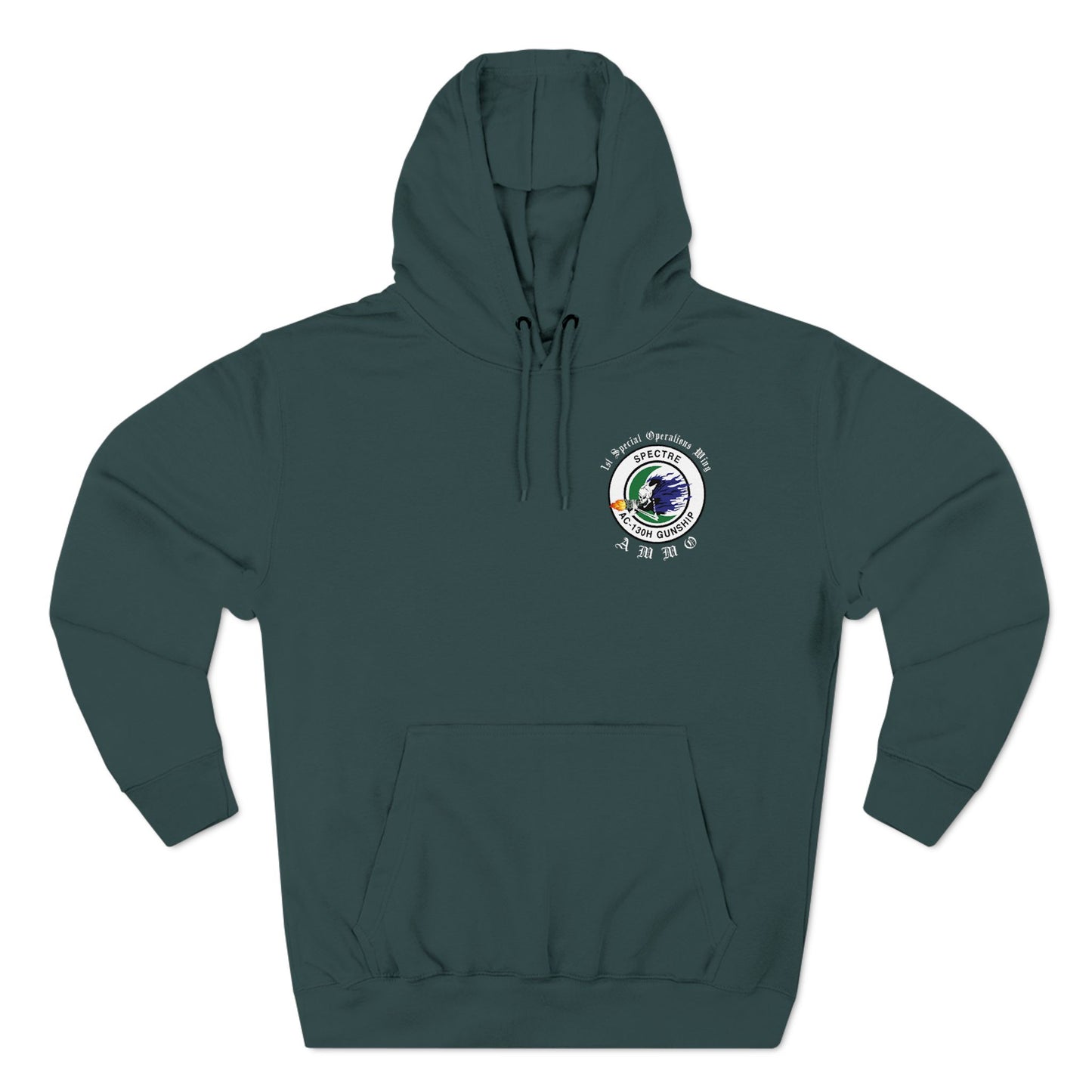 1st Special Operations Wing Spectre AC-130 Gunship Logo AMMO Three-Panel Fleece Hoodie