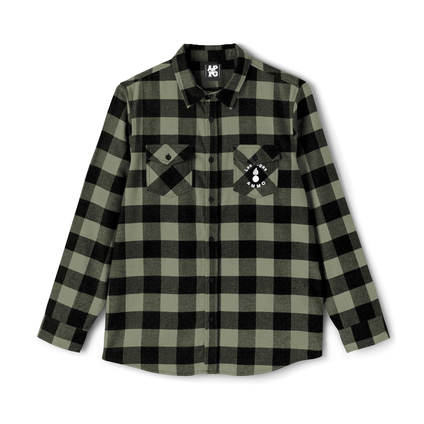Gulf War II Veteran Las Vegas AVA USAF AMMO Pisspot Mens Long Sleeve Flannel Shirt