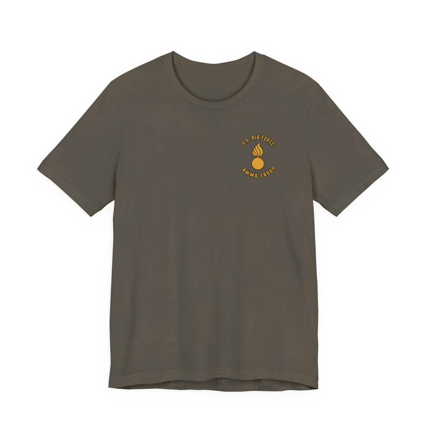 Muscular Eagle U. S. Air Force AMMO Troop holding pisspot American Flag Unisex Jersey Short Sleeve Tee