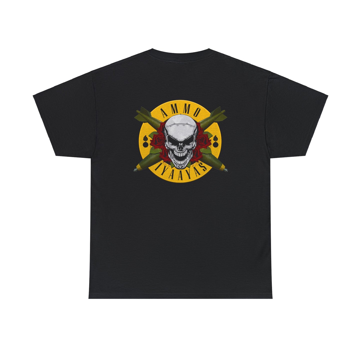 USAF AMMO IYAAYAS Skull Roses Crossed Bombs Grunge Circle Pisspot Logo Men's Gift T-Shirt