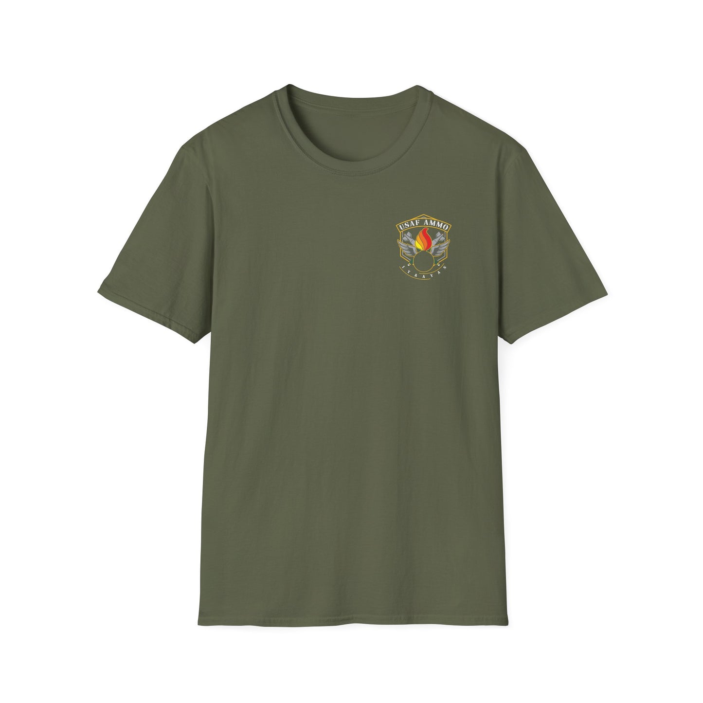 USAF AMMO Pisspot Bombs Wings IYAAYAS Logo Unisex Softstyle T-Shirt
