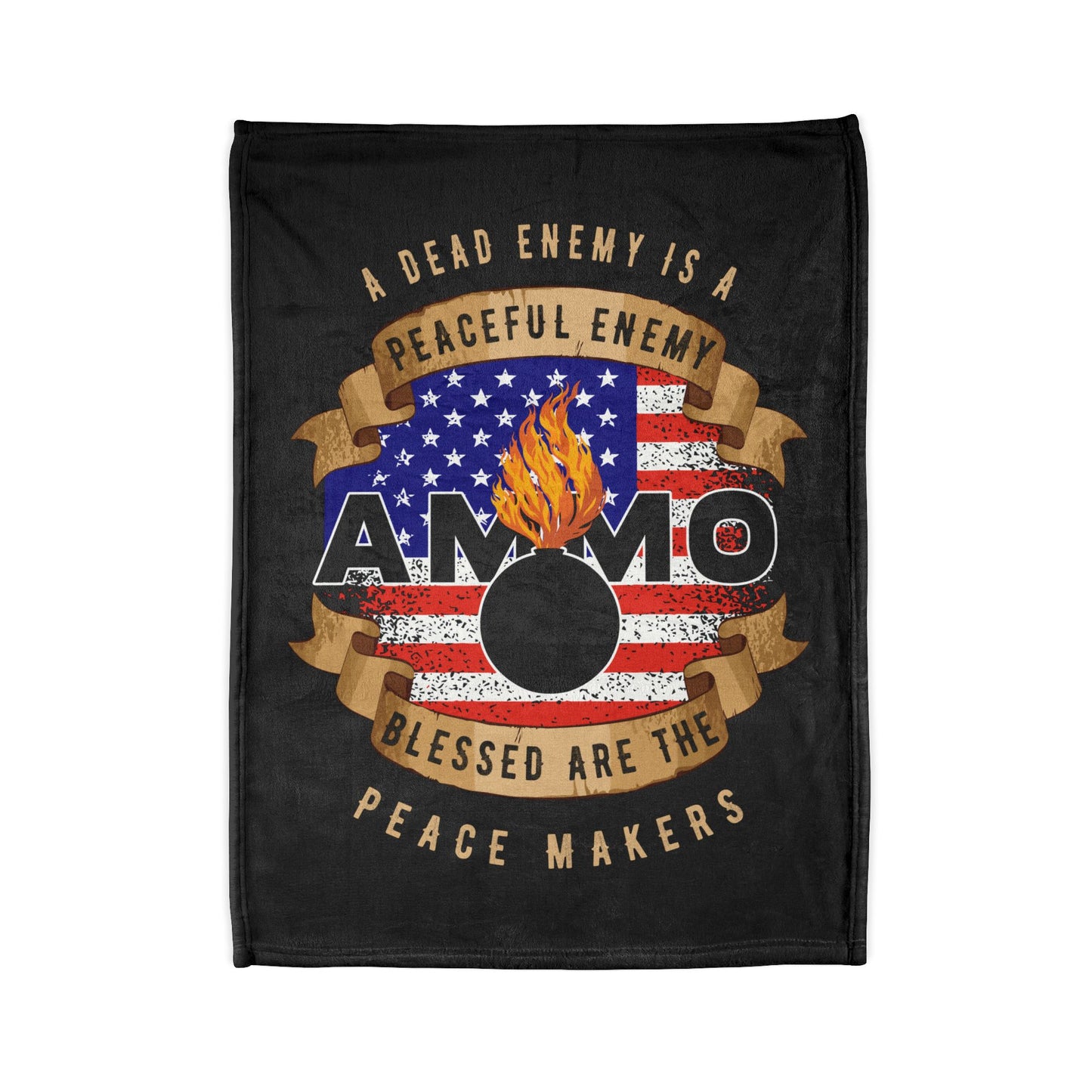 A Dead Enemy Is A Peaceful Enemy Blessed Are The Peace Makers Soft Polyester 30" x 40" Blanket