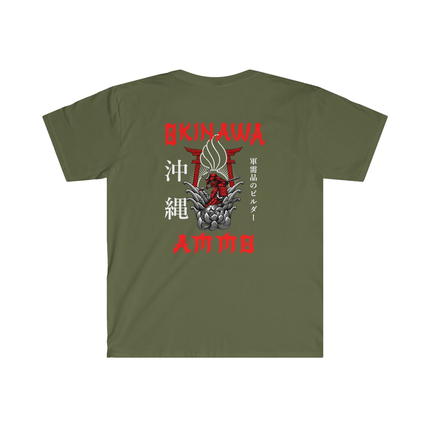 Okinawa AMMO Samurai Katana Torii Gate Pisspot Unisex Softstyle T-Shirt