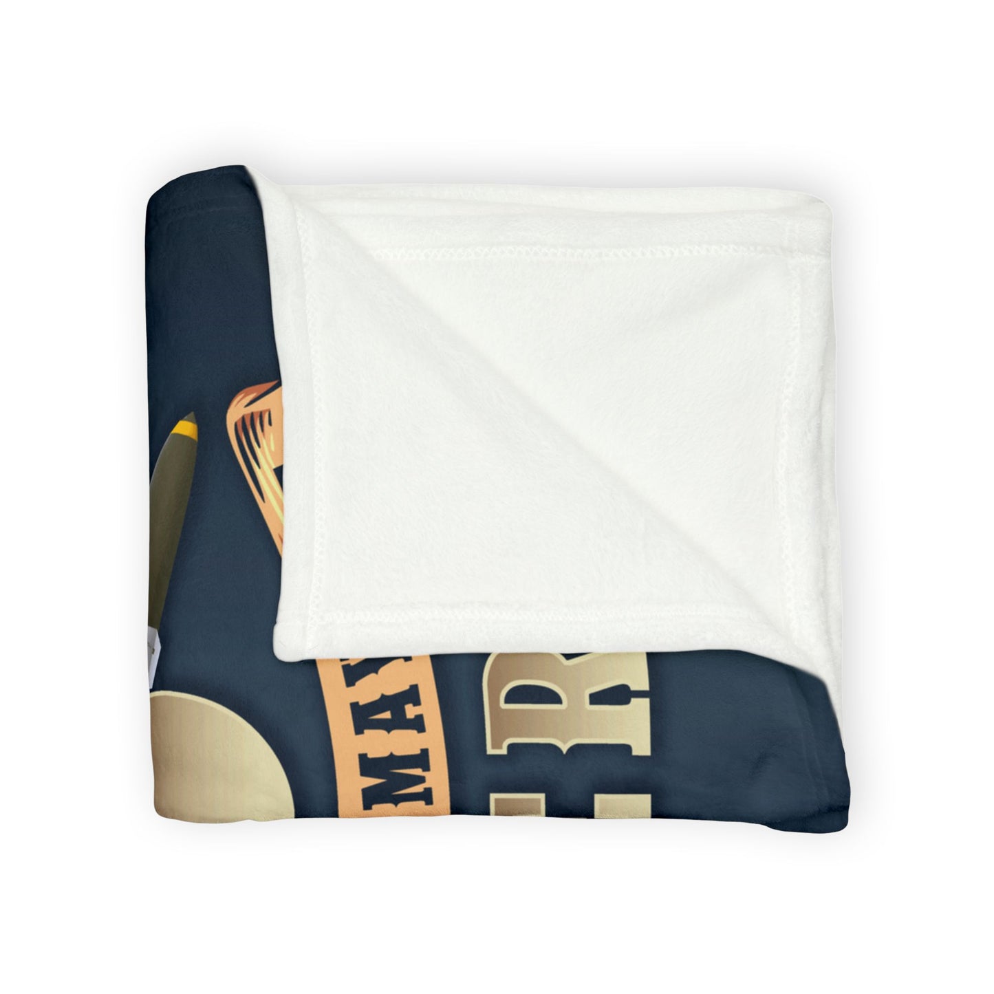 USAF AMMO Veteran We Live So Others May Die IYAAYAS Pisspot Vintage Scrolls and Crossed JDAMs Soft Polyester 30" x 40" Blanket
