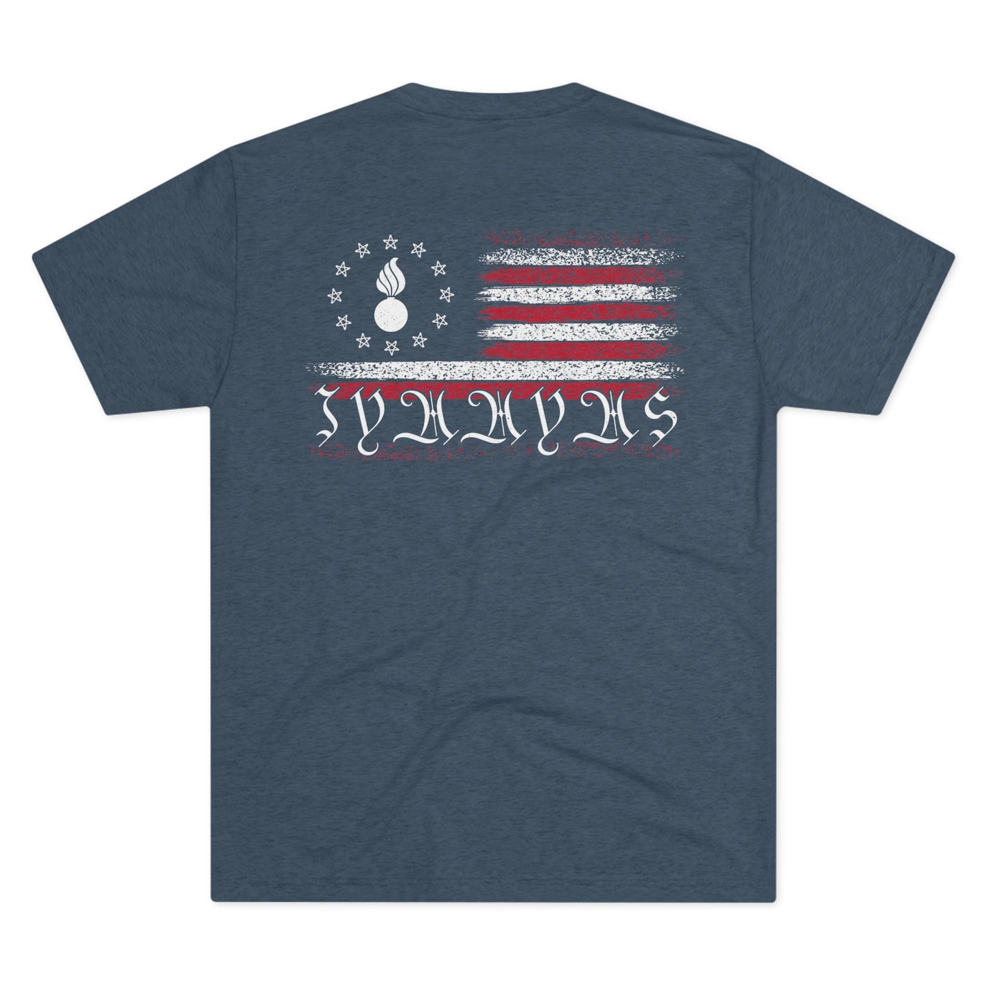 AMMO Pisspot Grunge American Flag Flechette Stars IYAAYAS We The People Style Unisex Tri-Blend Crew Tee