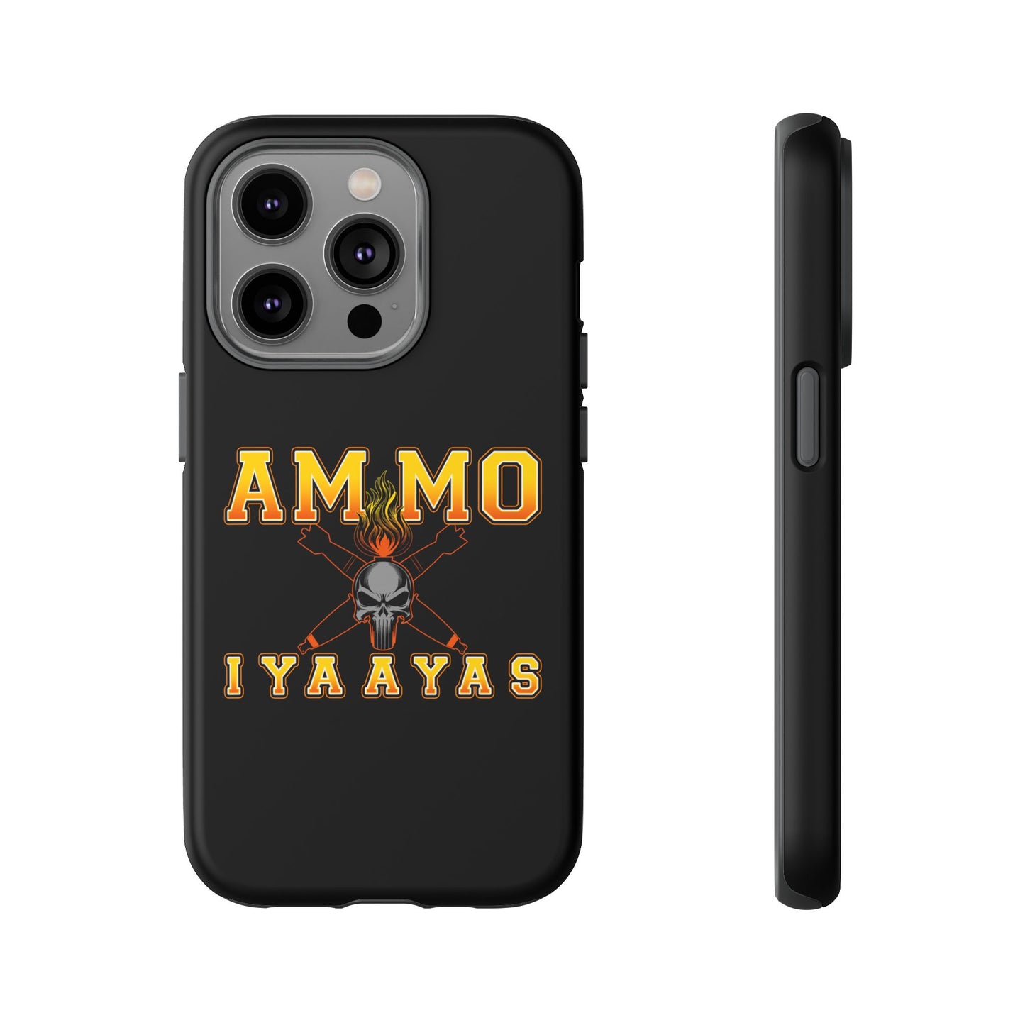 USAF AMMO Flaming Skull Pisspot and Crossed Bombs IYAAYAS Logo Tough Cases