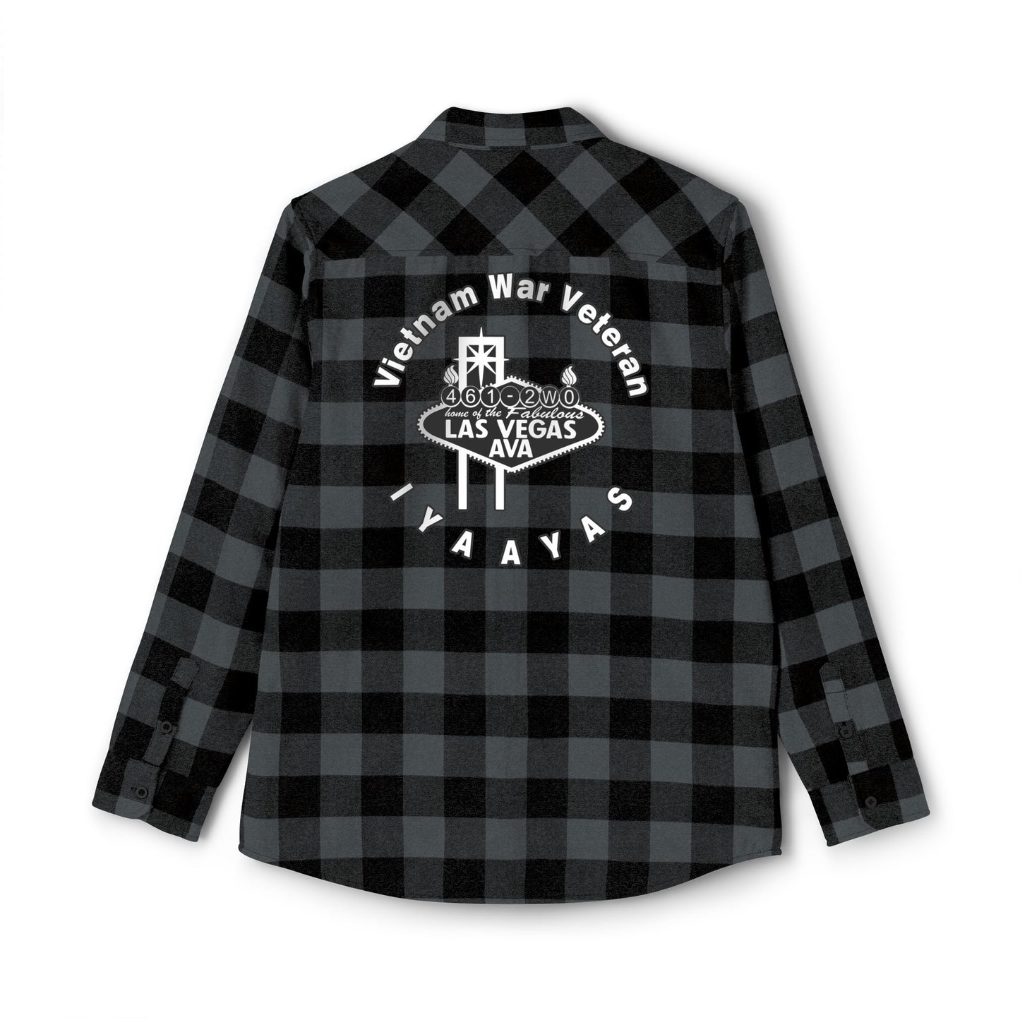 Vietnam War Veteran Las Vegas AVA USAF AMMO Pisspot Mens Long Sleeve Flannel Shirt