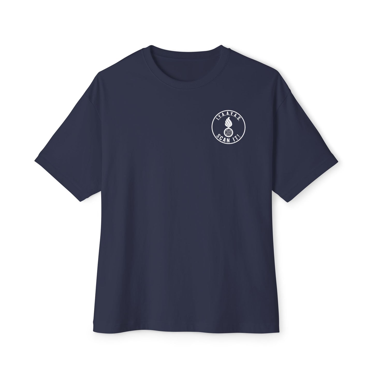 USAF AMMO IYAAYAS Pisspot With QR Code Scan It Produces Text Message Spelling Out Acronym Meaning Unisex Oversized Boxy Tee