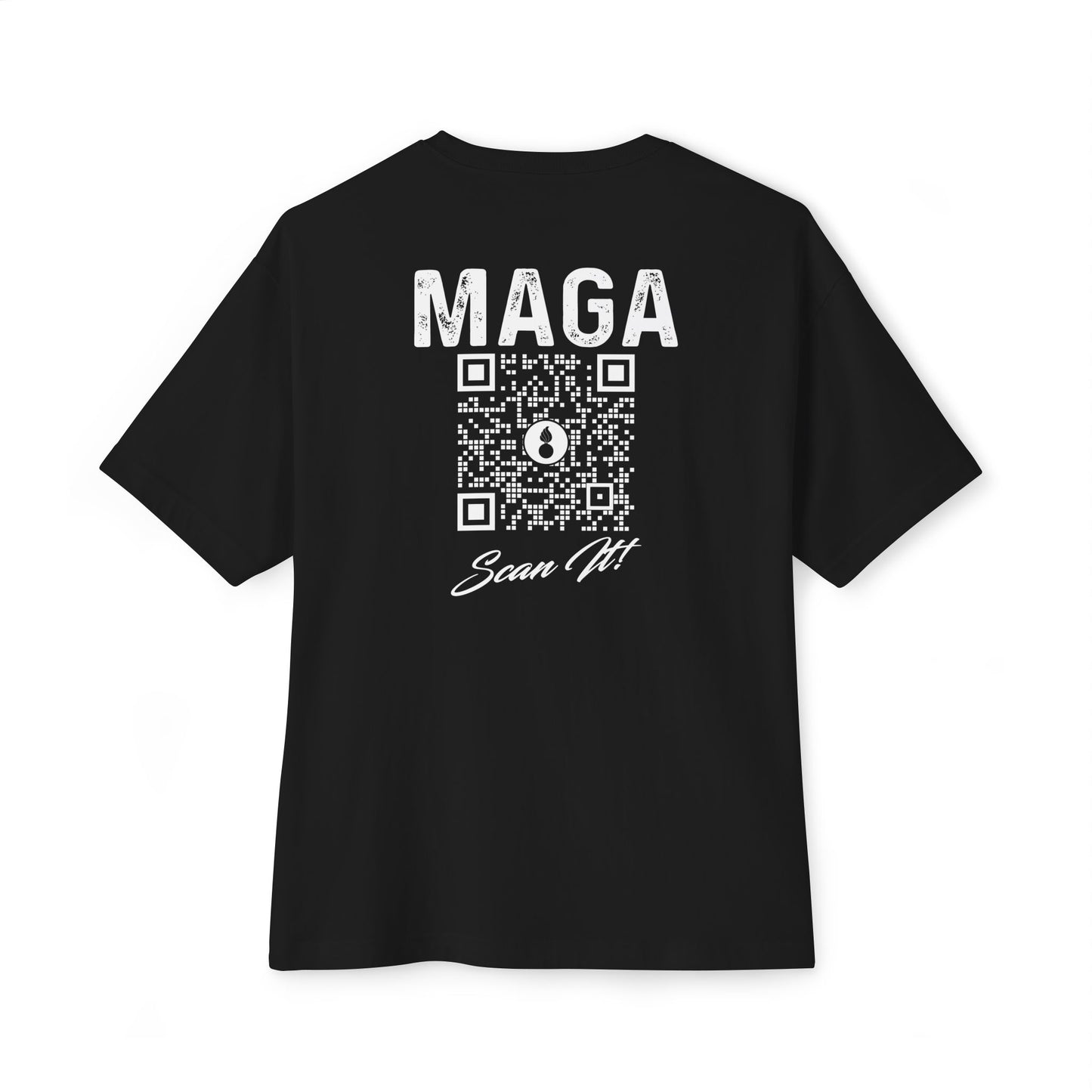 USAF AMMO MAGA With QR Code Scan It Produces Text Message Spelling Out Acronym Meaning Unisex Oversized Boxy Tee