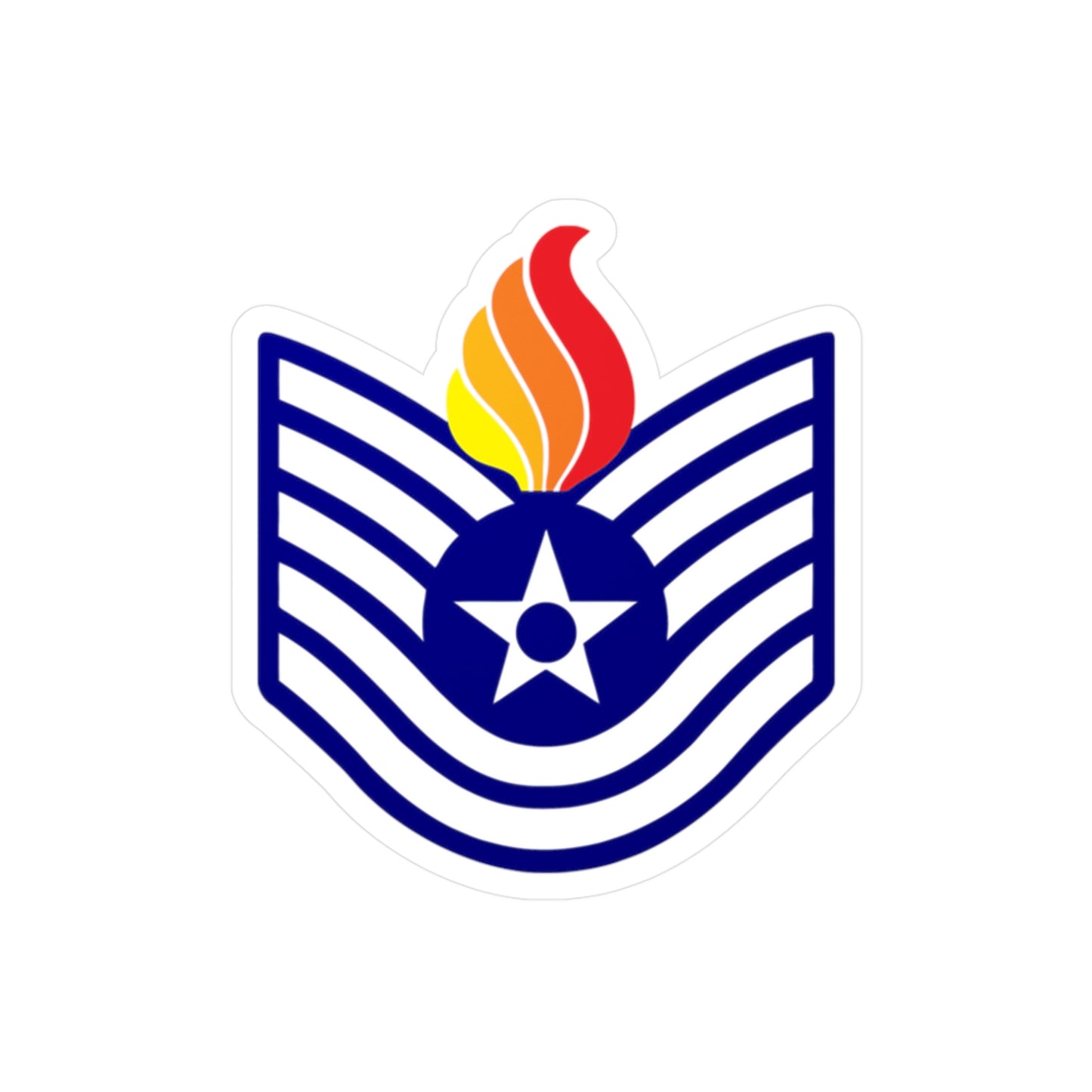 USAF AMMO Technical Sergeant TSgt E-6 Rank Color Kiss-Cut Vinyl Indoor and Outdoor Decals