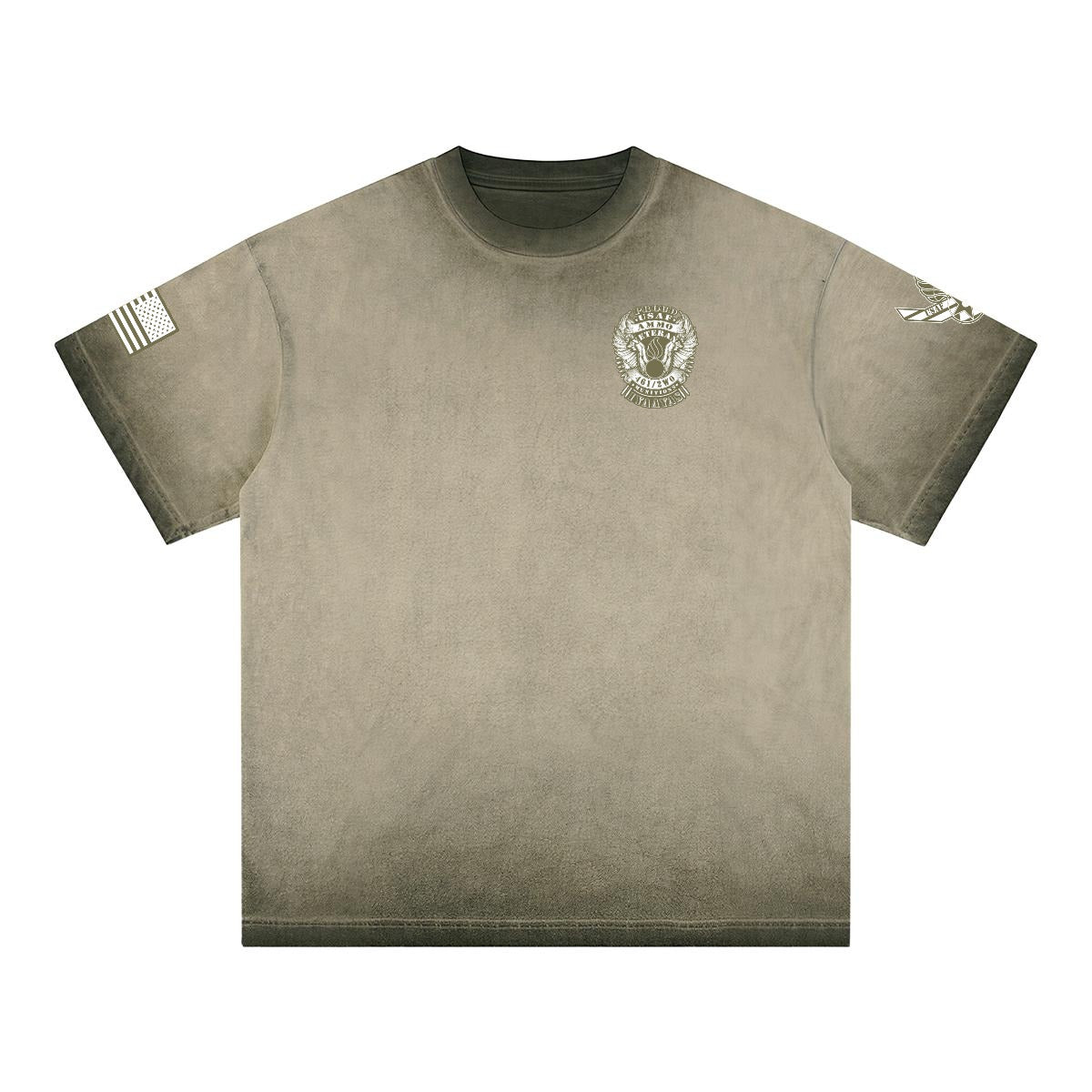 Proud USAF AMMO Veteran IYAAYAS Khaki or Army Green Men's Retro Heavyweight Washed T-shirt Cotton