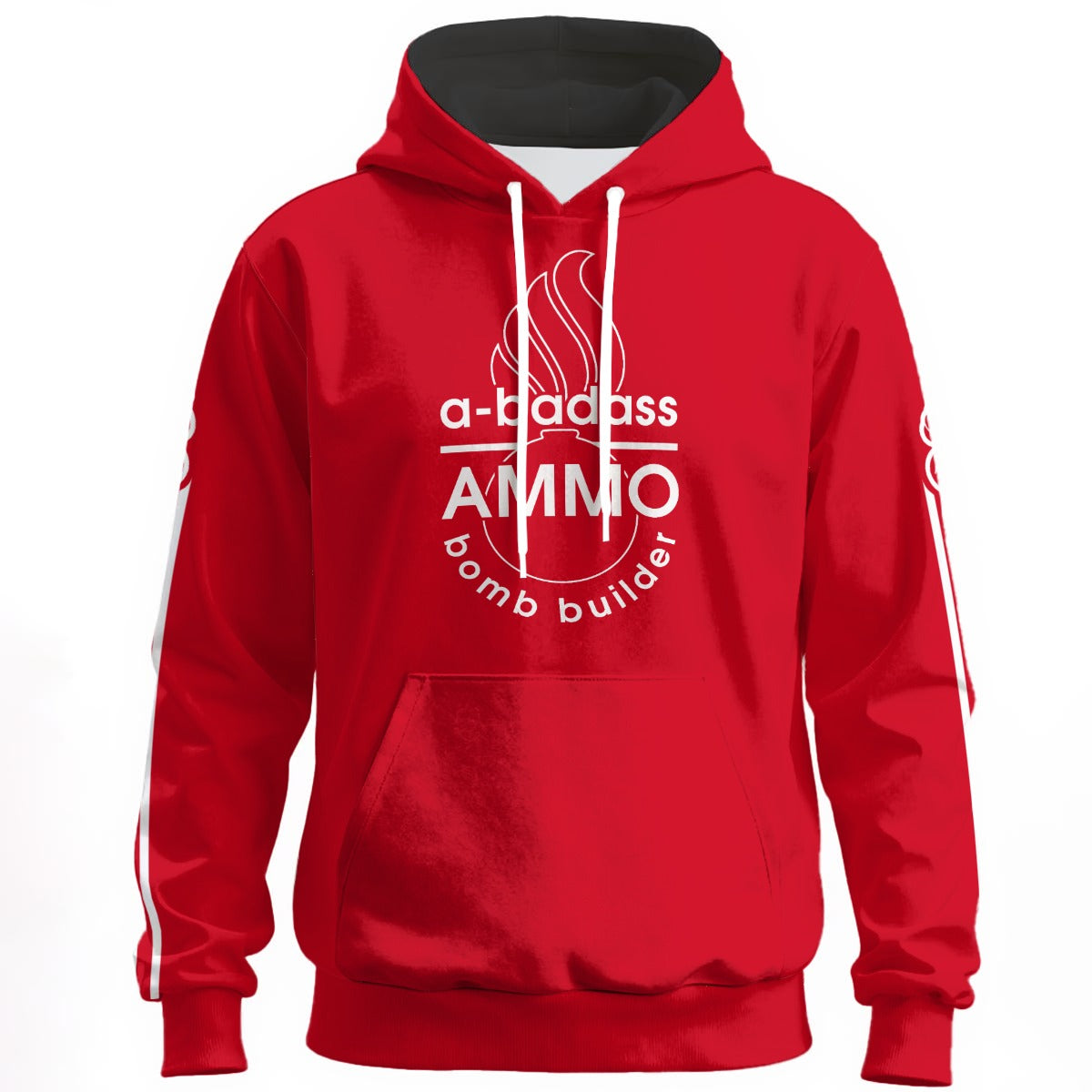 A Badass AMMO Bomb Builder Pisspot Stripes Red All-Over Print Unisex Pullover Hoodie 310GSM Cotton