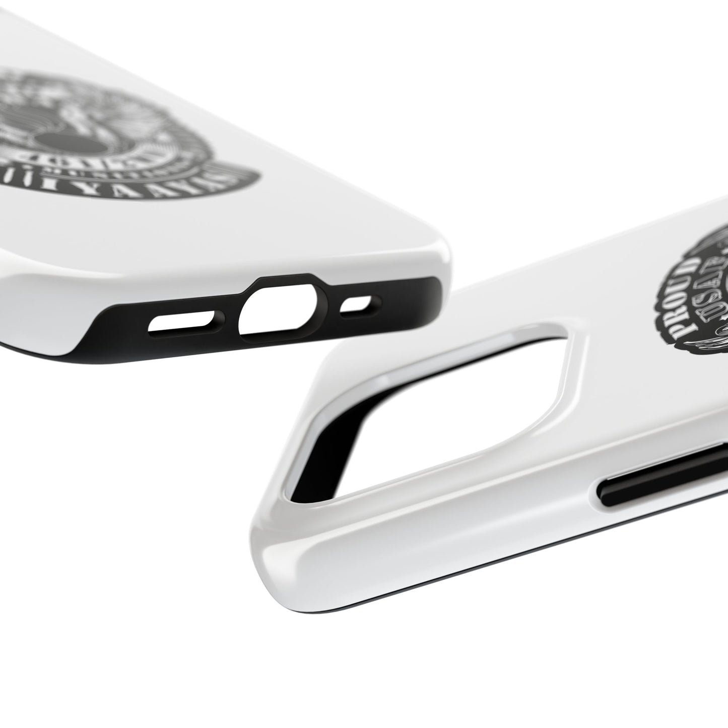 Proud USAF AMMO Veteran 461 2W0 Munitions IYAAYAS Pisspot Eagle Wings Vintage Ribbon Scrolls White Background Tough Phone Cases