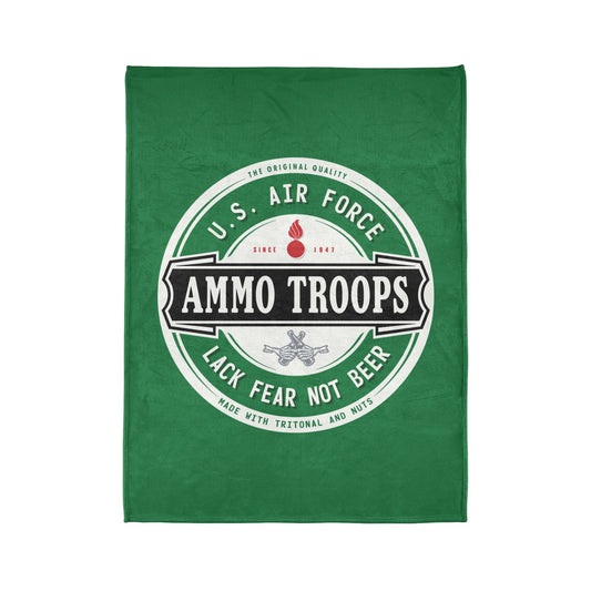 U.S. Air Force AMMO Troops Lack Fear Not Beer Pisspot IYAAYAS Famous Dutch Beer Inspired Soft Polyester 60" x 80" Blanket