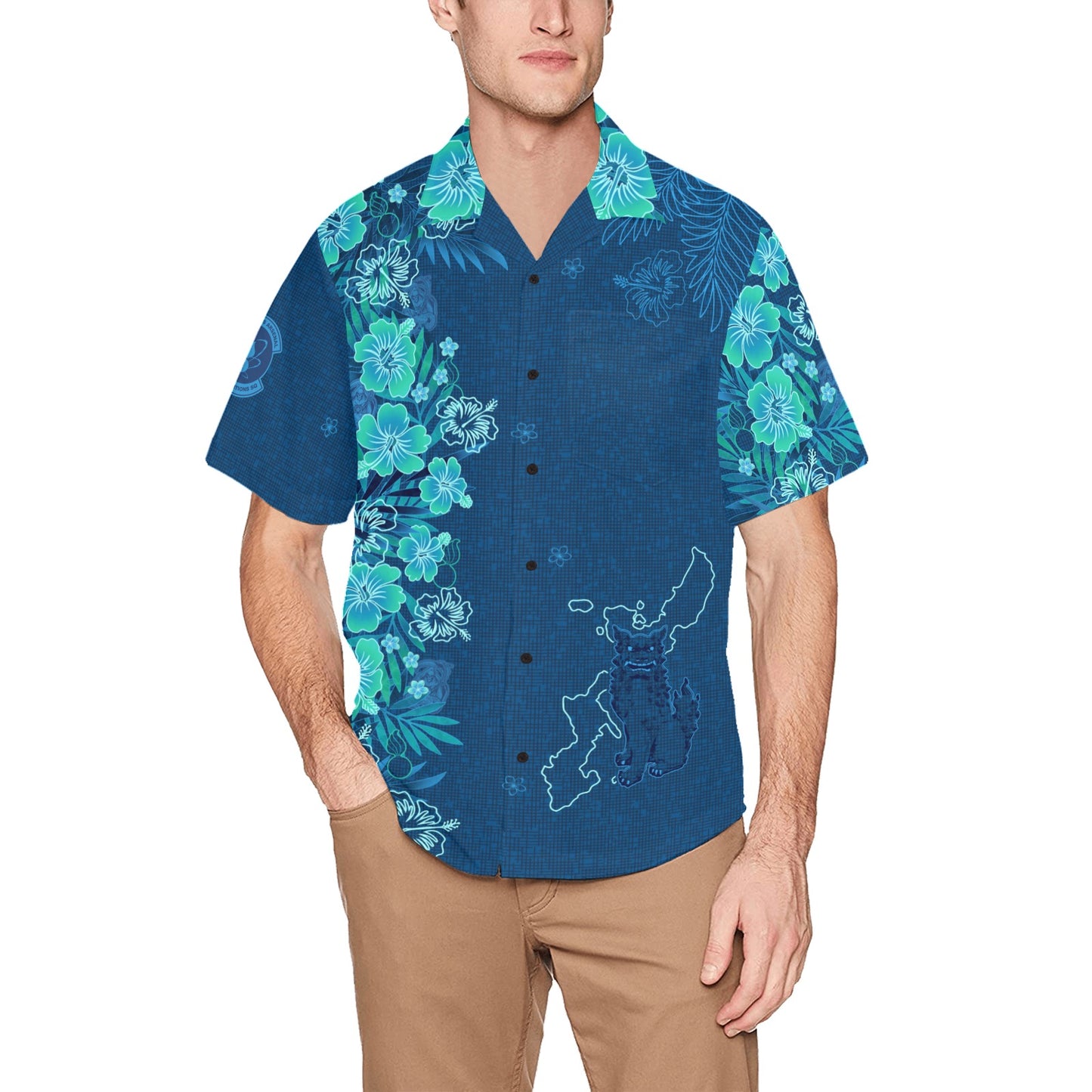 18 MUNS Updated USAF AMMO Kariyushi Okinawan style Men’s Hawaiian Shirt with Left Chest Pocket