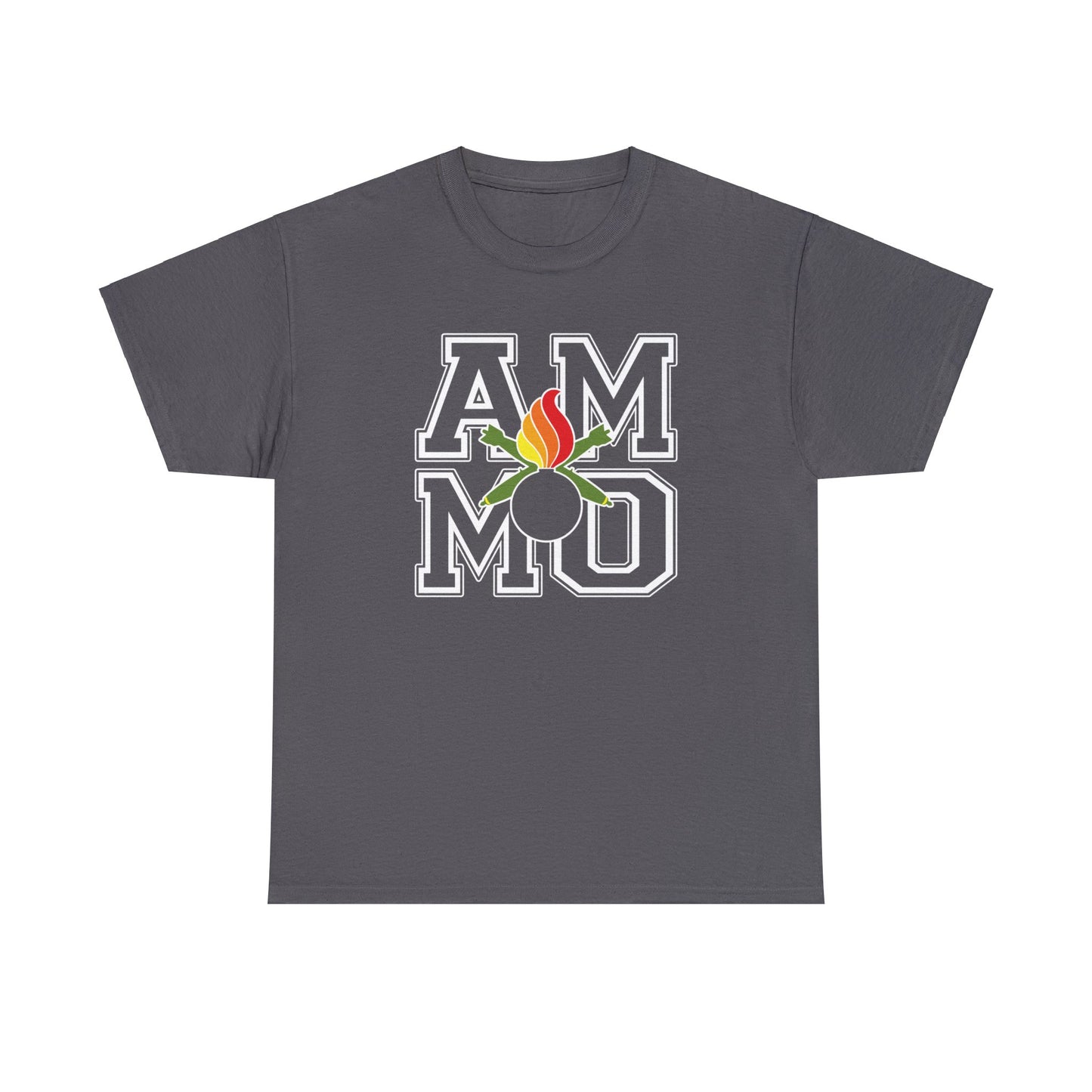 AMMO Square Colored Pisspot Crossed Bombs Logo Unisex Heavy Cotton Tee