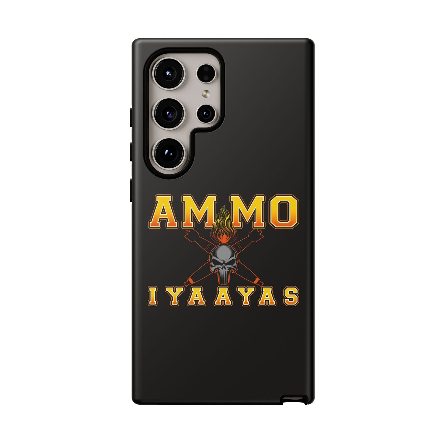 USAF AMMO Flaming Skull Pisspot and Crossed Bombs IYAAYAS Logo Tough Cases