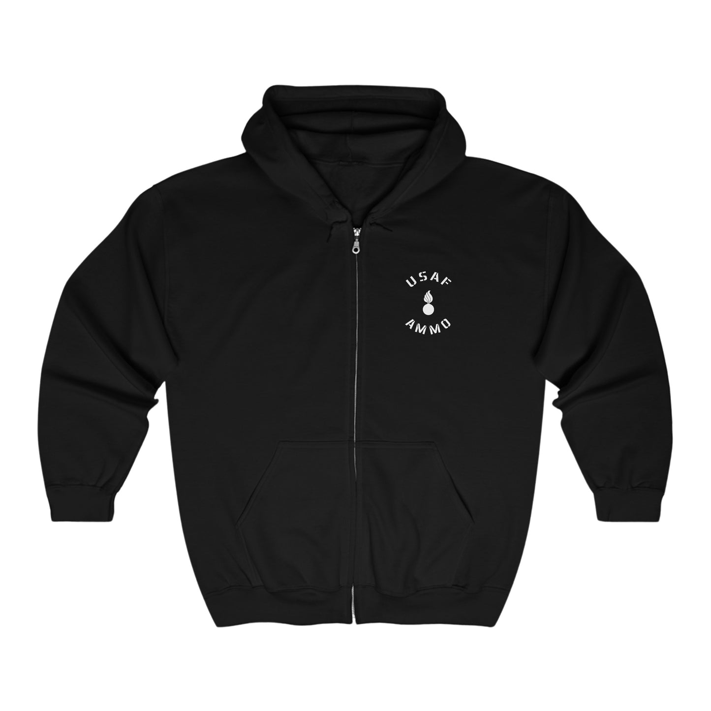 USAF AMMO Putting Warheads on Foreheads Unisex Heavy Blend™ Full Zip Hooded Sweatshirt