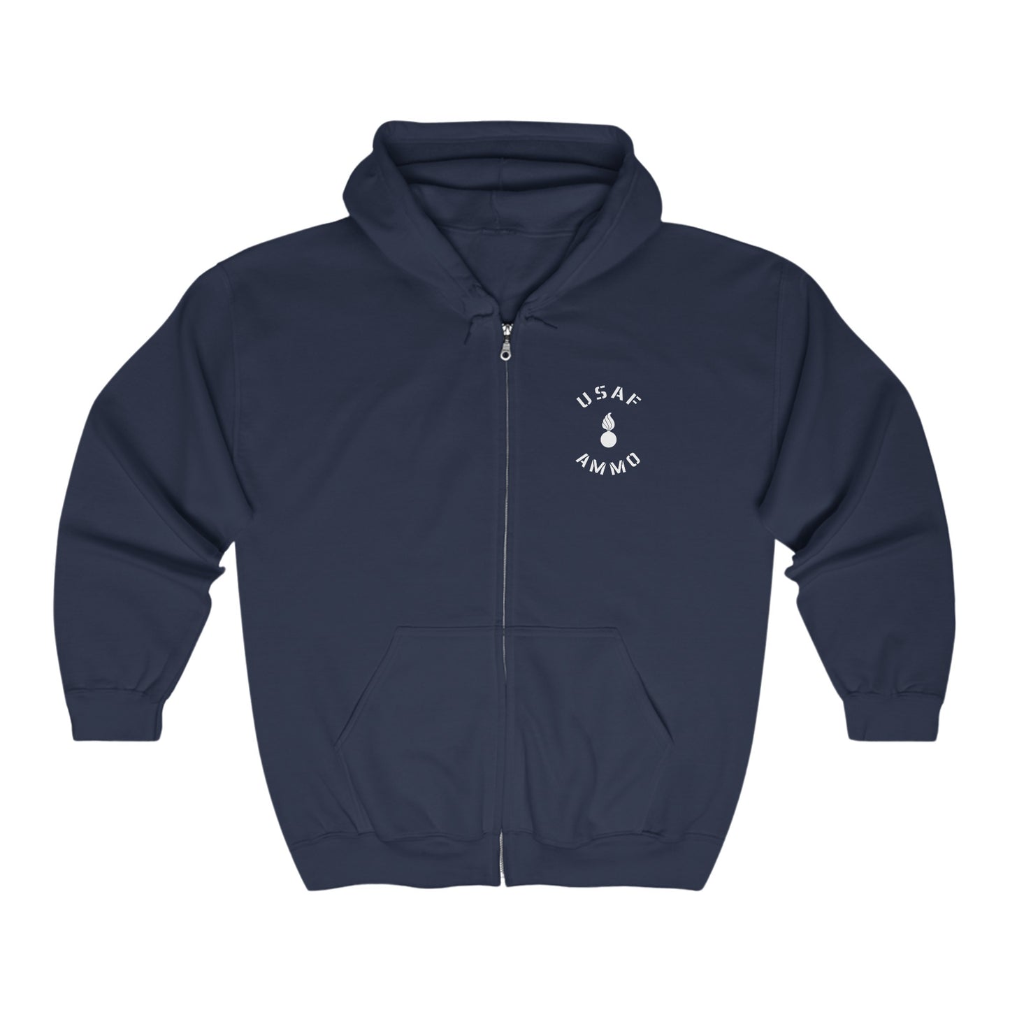 USAF AMMO Putting Warheads on Foreheads Unisex Heavy Blend™ Full Zip Hooded Sweatshirt