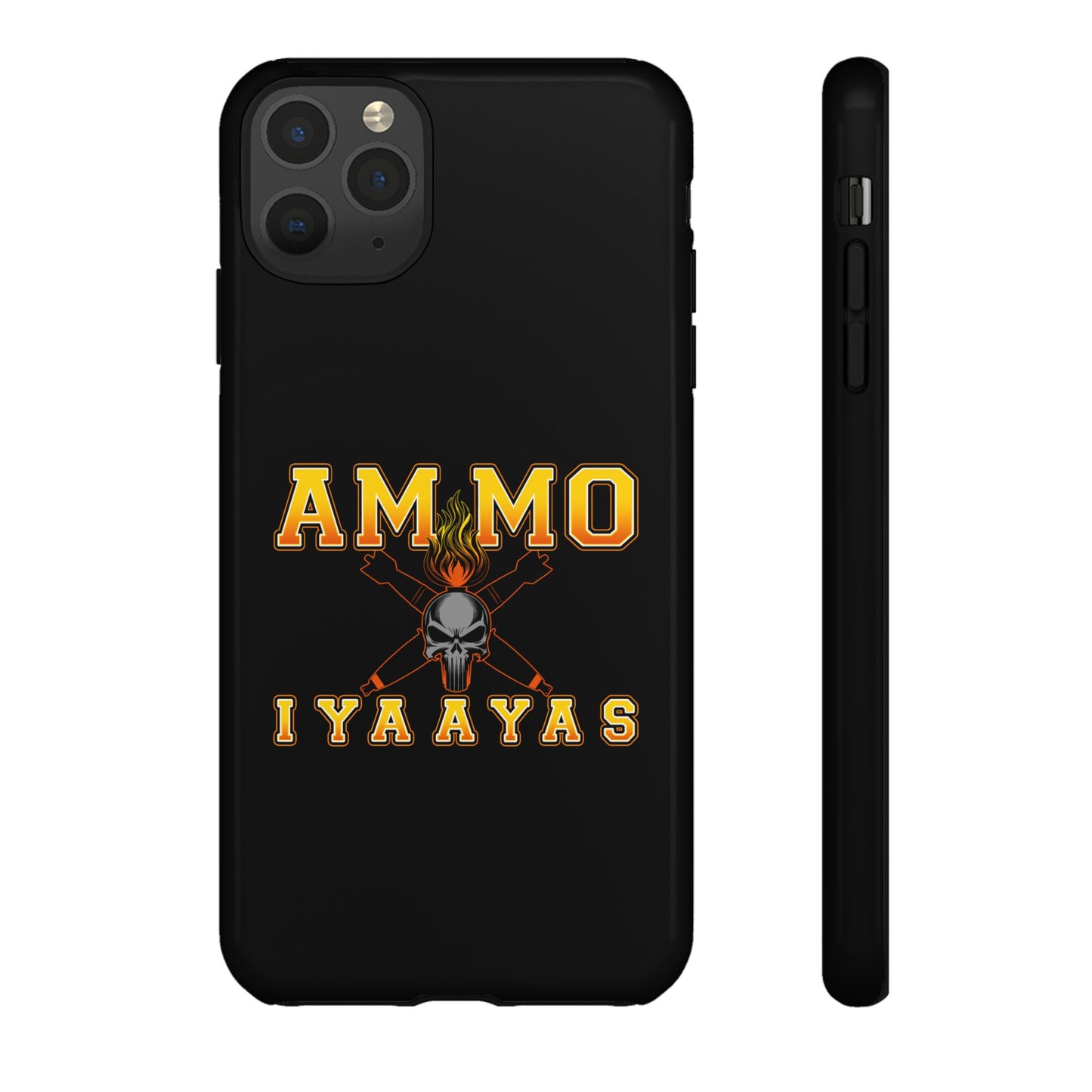 USAF AMMO Flaming Skull Pisspot and Crossed Bombs IYAAYAS Logo Tough Cases