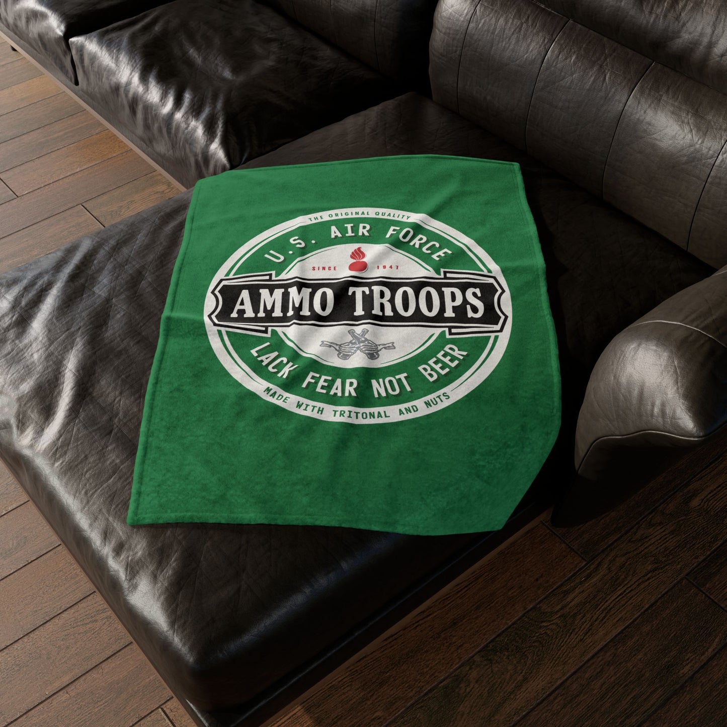U.S. Air Force AMMO Troops Lack Fear Not Beer Pisspot IYAAYAS Famous Dutch Beer Inspired Soft Polyester 30" x 40" Blanket