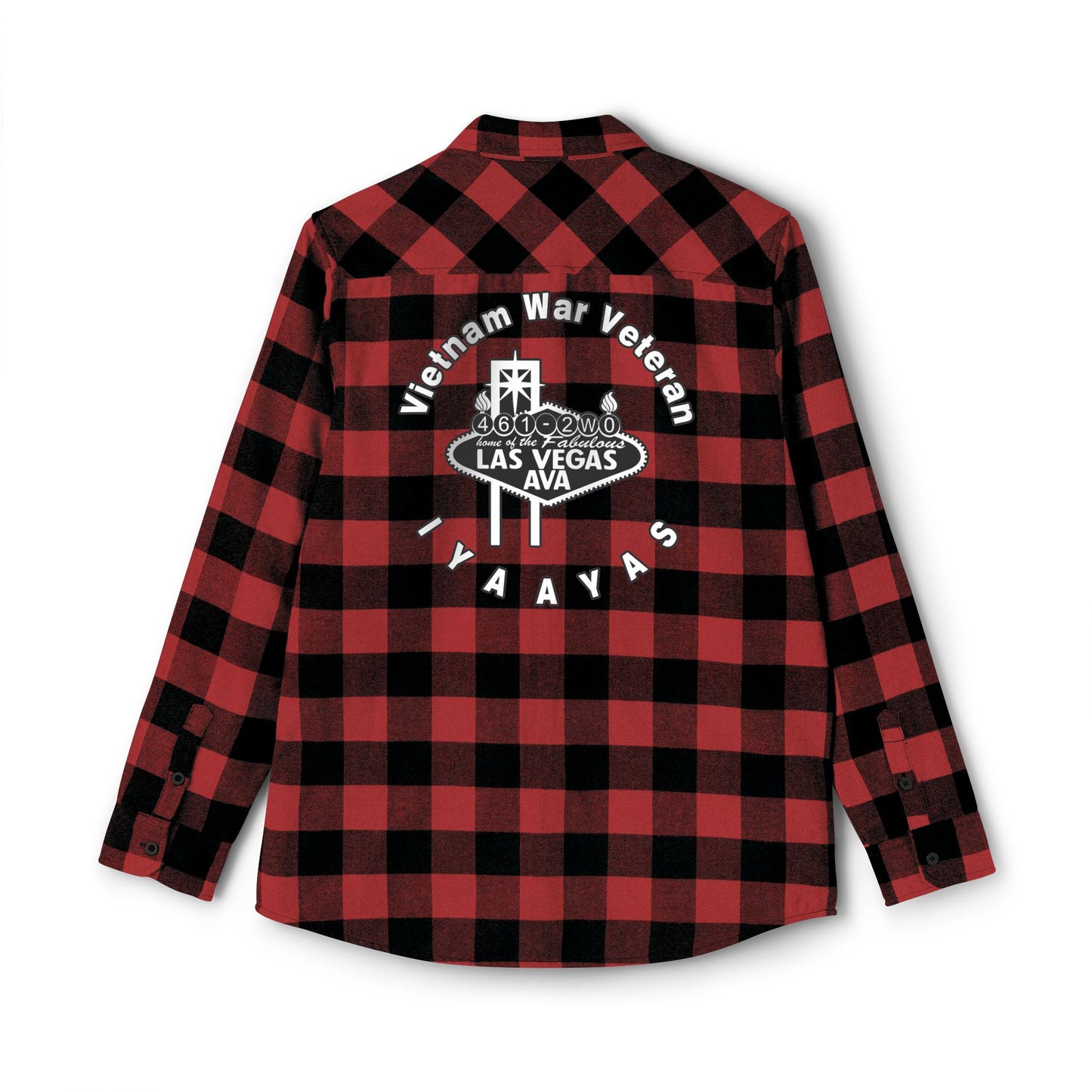 Vietnam War Veteran Las Vegas AVA USAF AMMO Pisspot Mens Long Sleeve Flannel Shirt