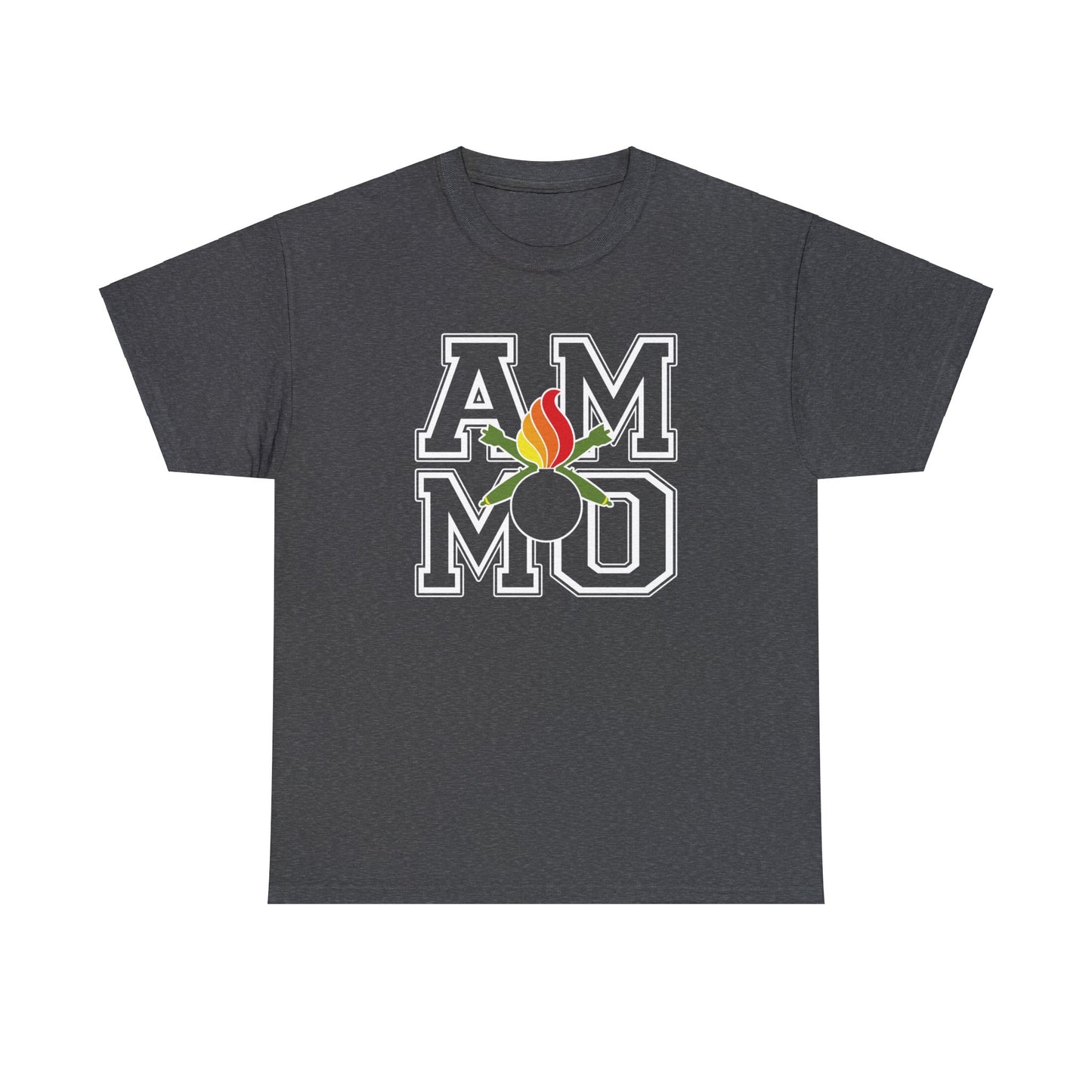 AMMO Square Colored Pisspot Crossed Bombs Logo Unisex Heavy Cotton Tee