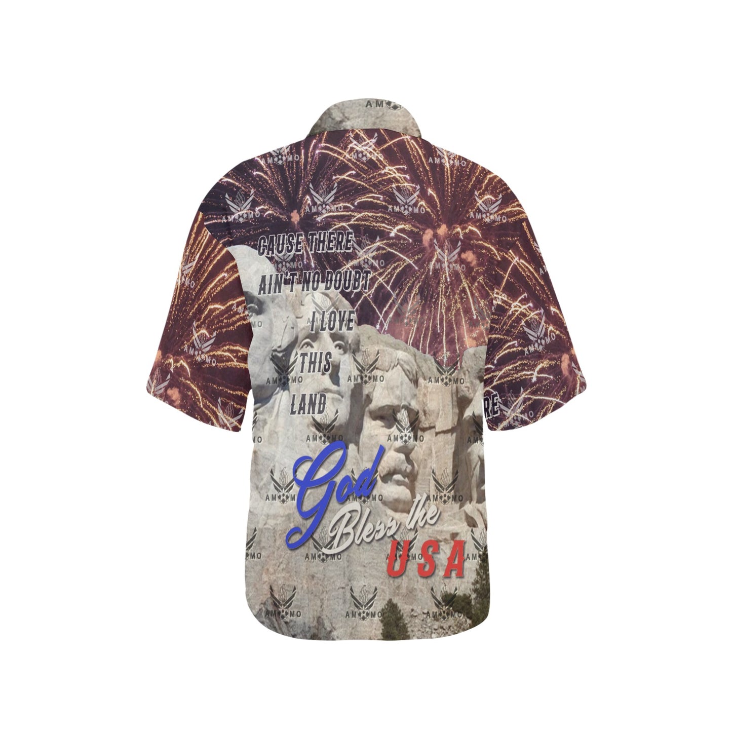 Mount Rushmore Patriotic AMMO Womens Hawaiian Shirt