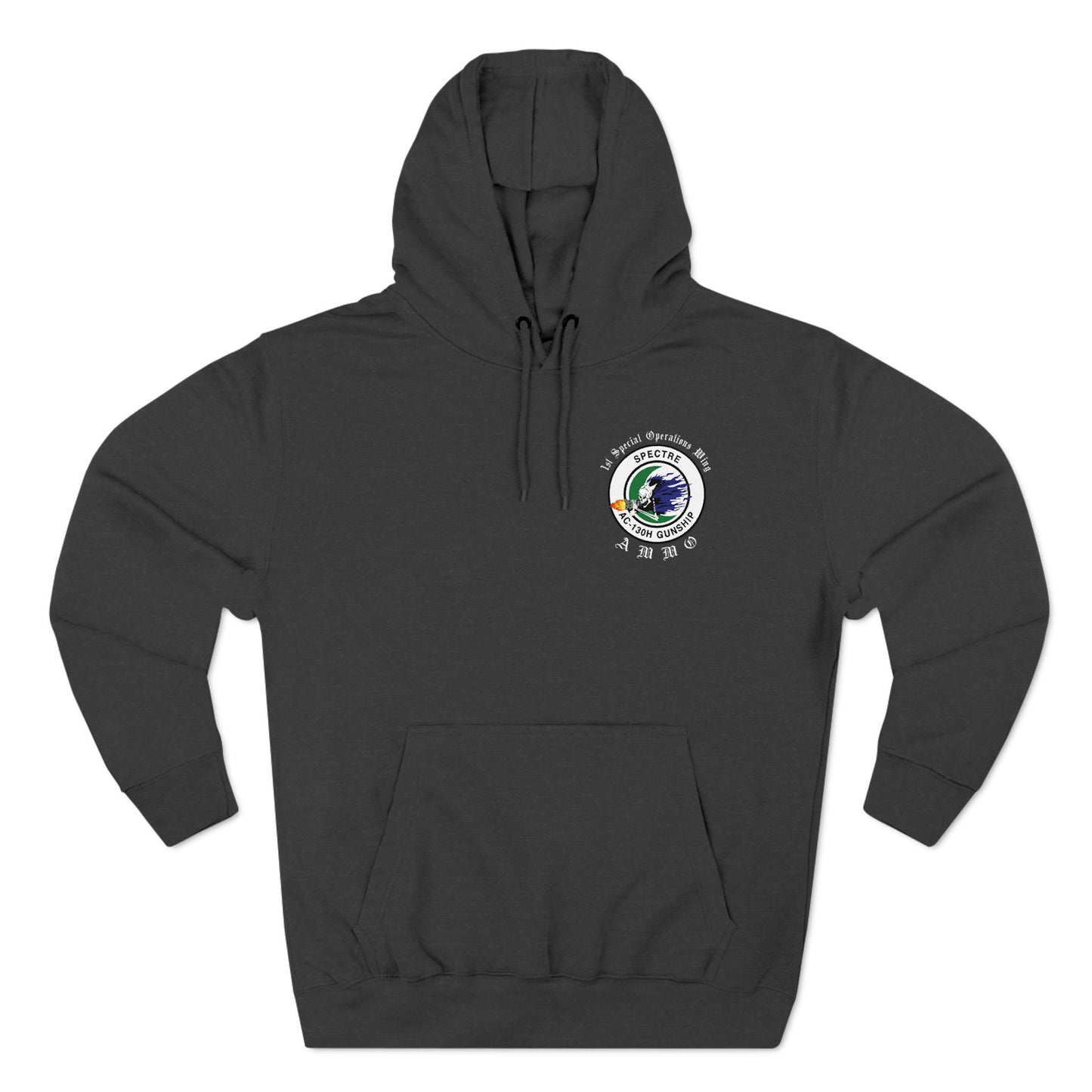 1st Special Operations Wing Spectre AC-130 Gunship Logo AMMO Three-Panel Fleece Hoodie