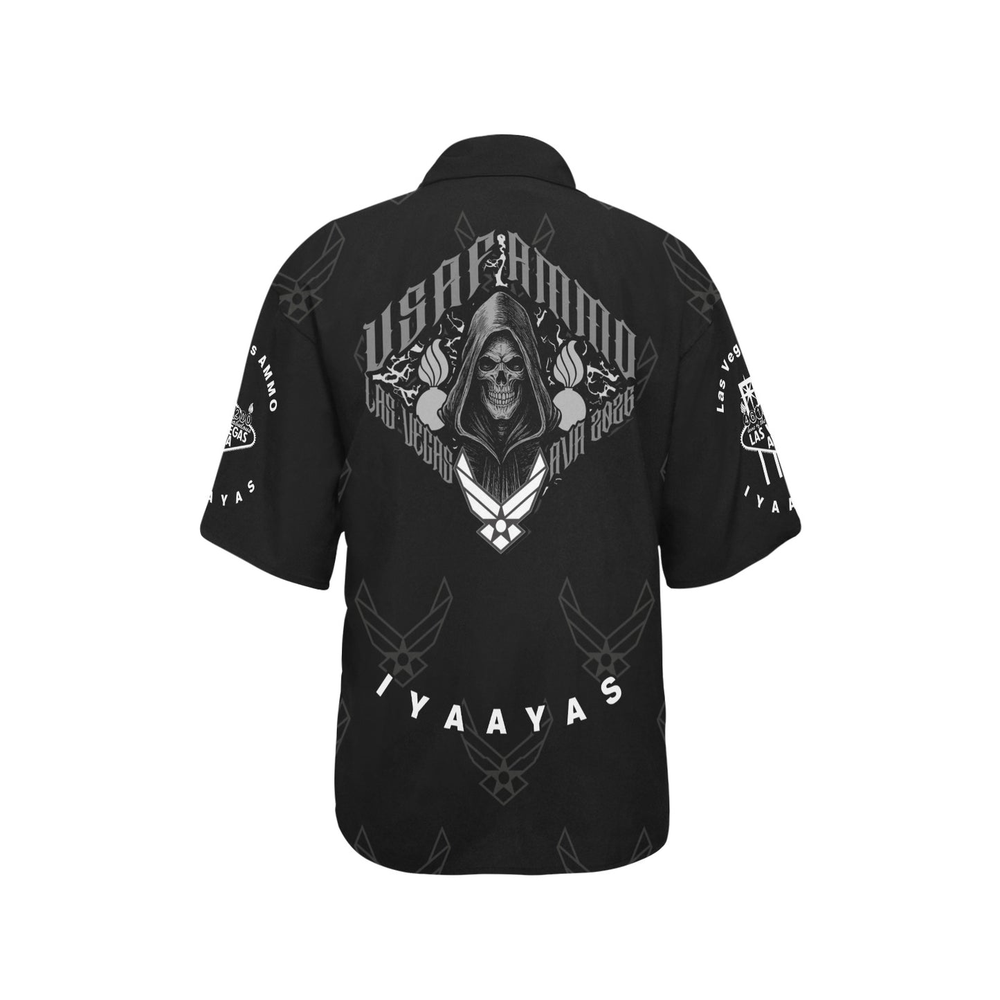 USAF AMMO Grim Reaper 2026 Las Vegas AVA Pisspots IYAAYAS Black V3 Womens Version Event Hawaiian Shirt