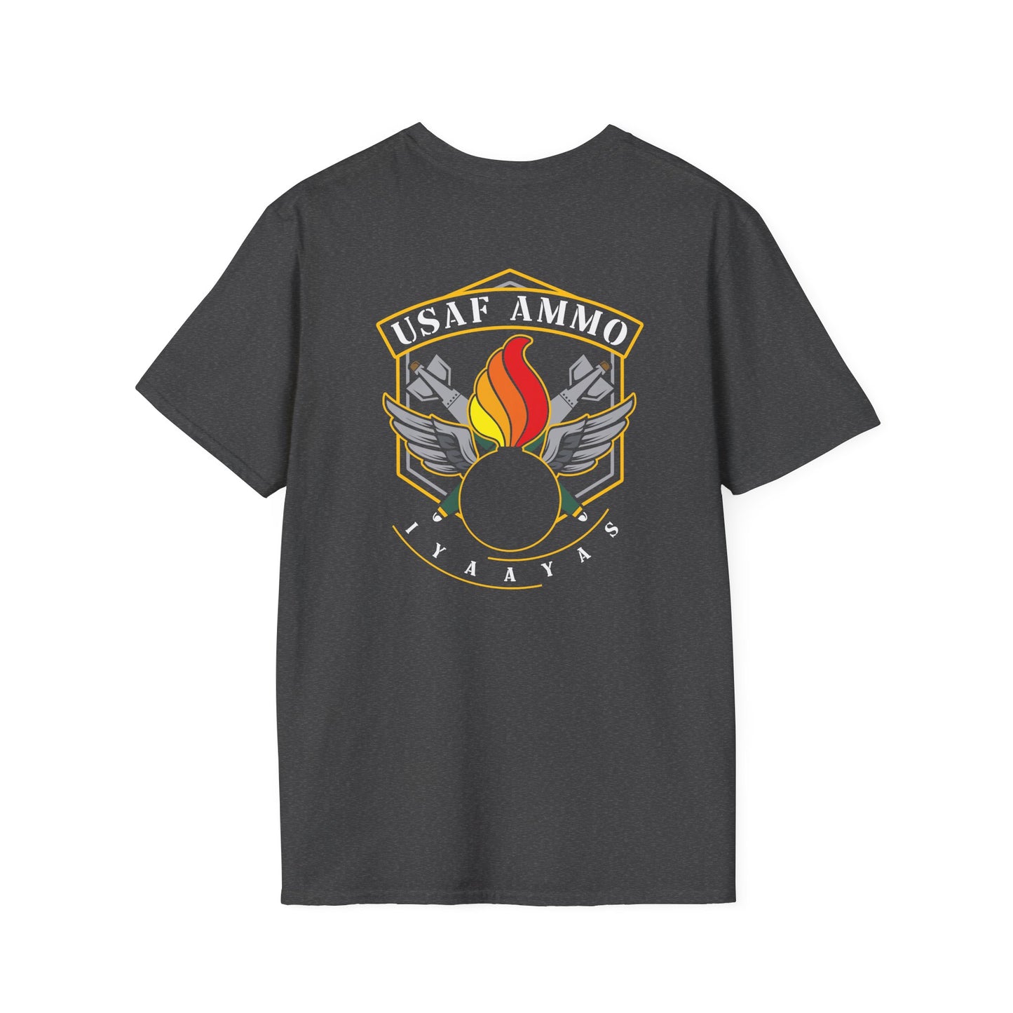 USAF AMMO Pisspot Bombs Wings IYAAYAS Logo Unisex Softstyle T-Shirt