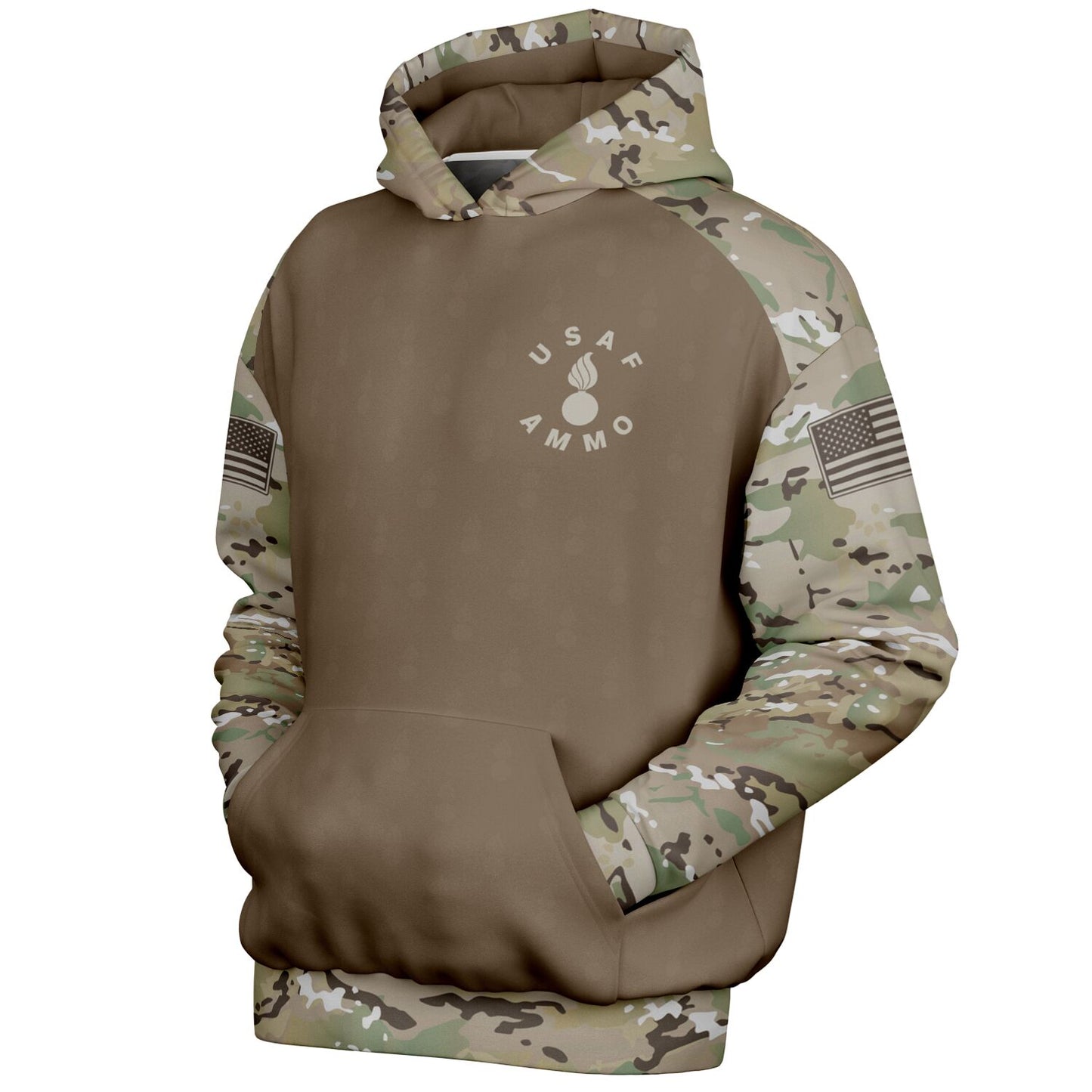 USAF AMMO OCP Style F-35 dropping JDAM Aces and Eights Target IYAAYAS Heavyweight Oversized Cold Weather Pullover Hoodie - All Over Print