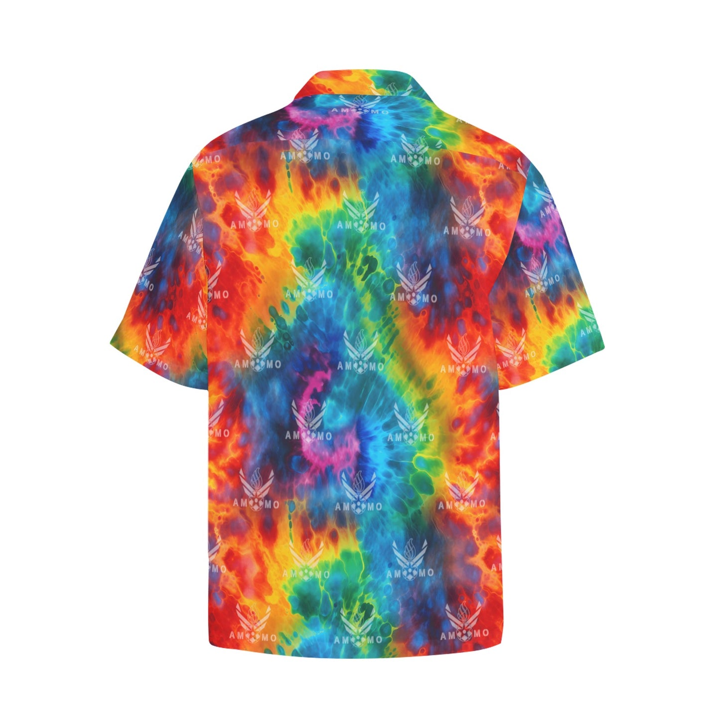 USAF AMMO Tie Dye AF Vectors Combined With Pisspots All Over Mens Hawaiian Shirt With Front Left Chest Pocket