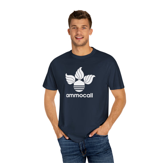 AMMO Call Three Pisspots With Stripes Parody Logo Unisex Garment-Dyed T-shirt