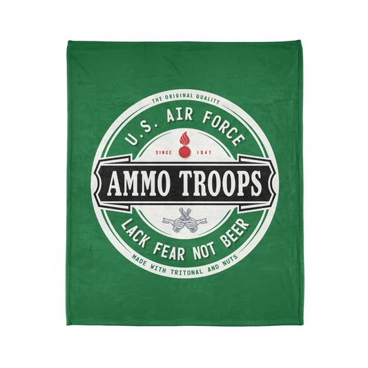 U.S. Air Force AMMO Troops Lack Fear Not Beer Pisspot IYAAYAS Famous Dutch Beer Inspired Soft Polyester 50" x 60" Blanket