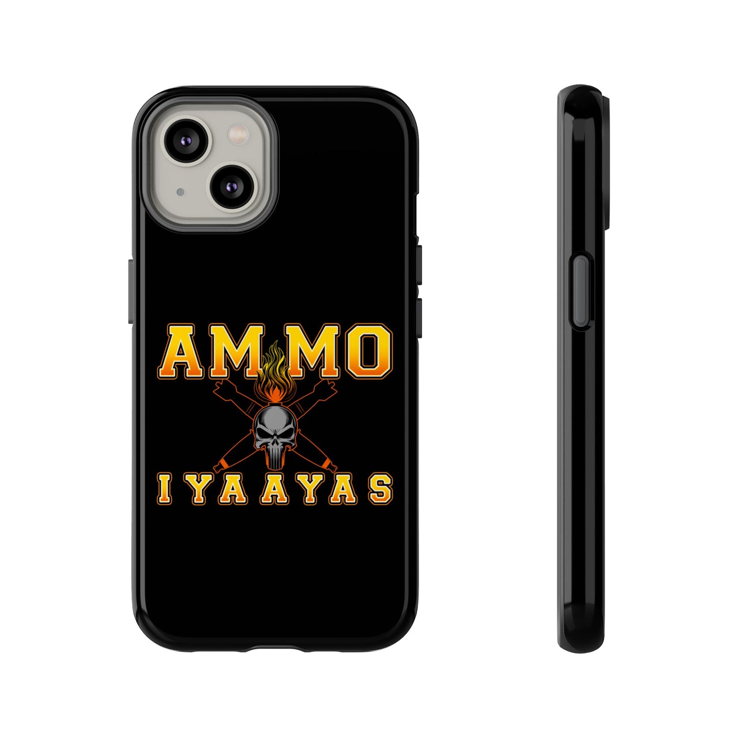 USAF AMMO Flaming Skull Pisspot and Crossed Bombs IYAAYAS Logo Tough Cases