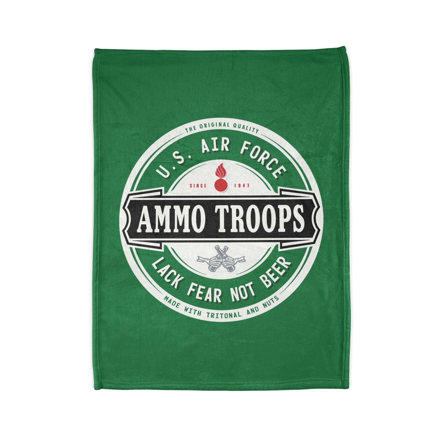 U.S. Air Force AMMO Troops Lack Fear Not Beer Pisspot IYAAYAS Famous Dutch Beer Inspired Soft Polyester 30" x 40" Blanket