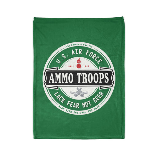 U.S. Air Force AMMO Troops Lack Fear Not Beer Pisspot IYAAYAS Famous Dutch Beer Inspired Soft Polyester 30" x 40" Blanket