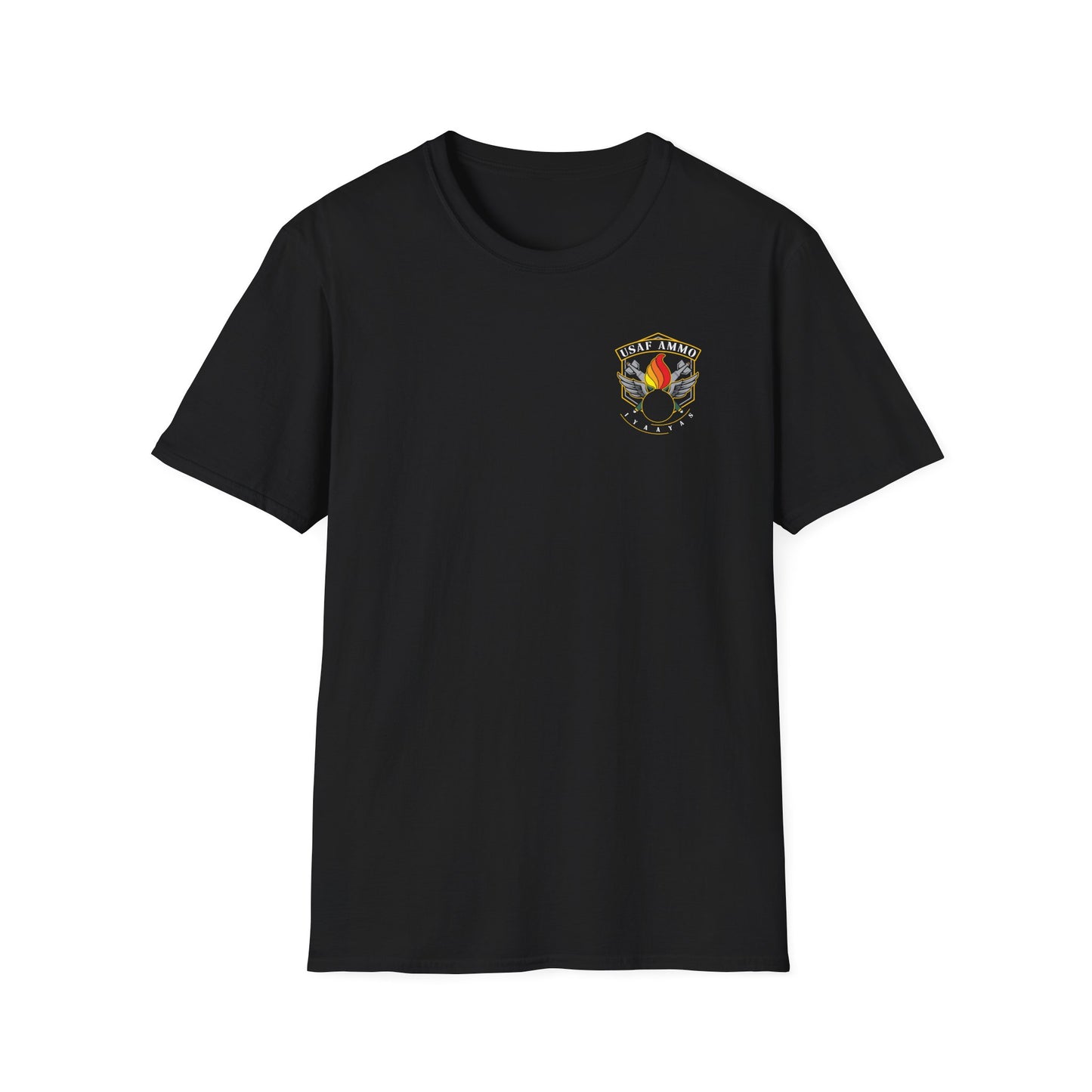 USAF AMMO Pisspot Bombs Wings IYAAYAS Logo Unisex Softstyle T-Shirt