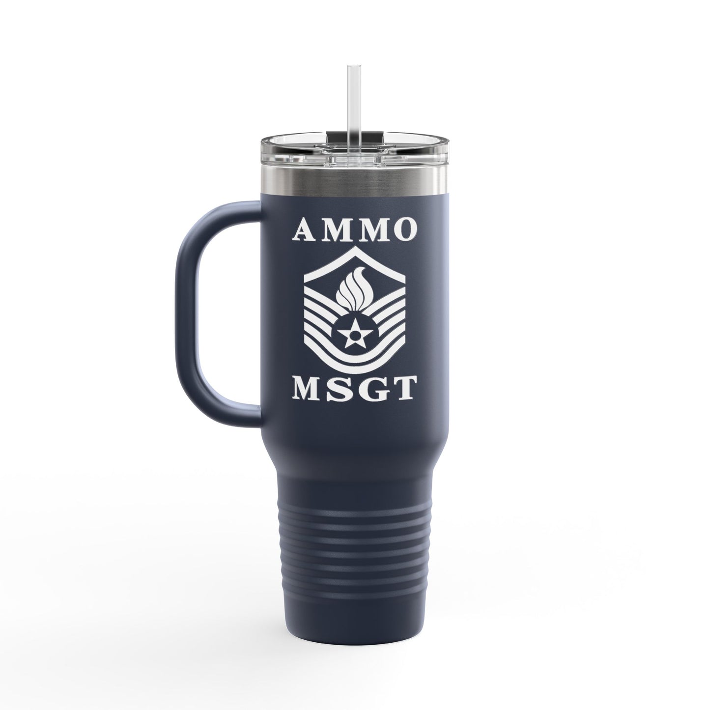 USAF AMMO MSgt Rank with Pisspot Inside Insulated Travel Mug, 40oz