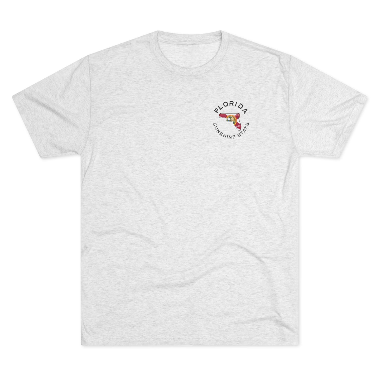 Florida Home of the Gunshine State aka the Land of Mess Around and Find Out American and Florida Flag Unisex Tri-Blend Crew Tee