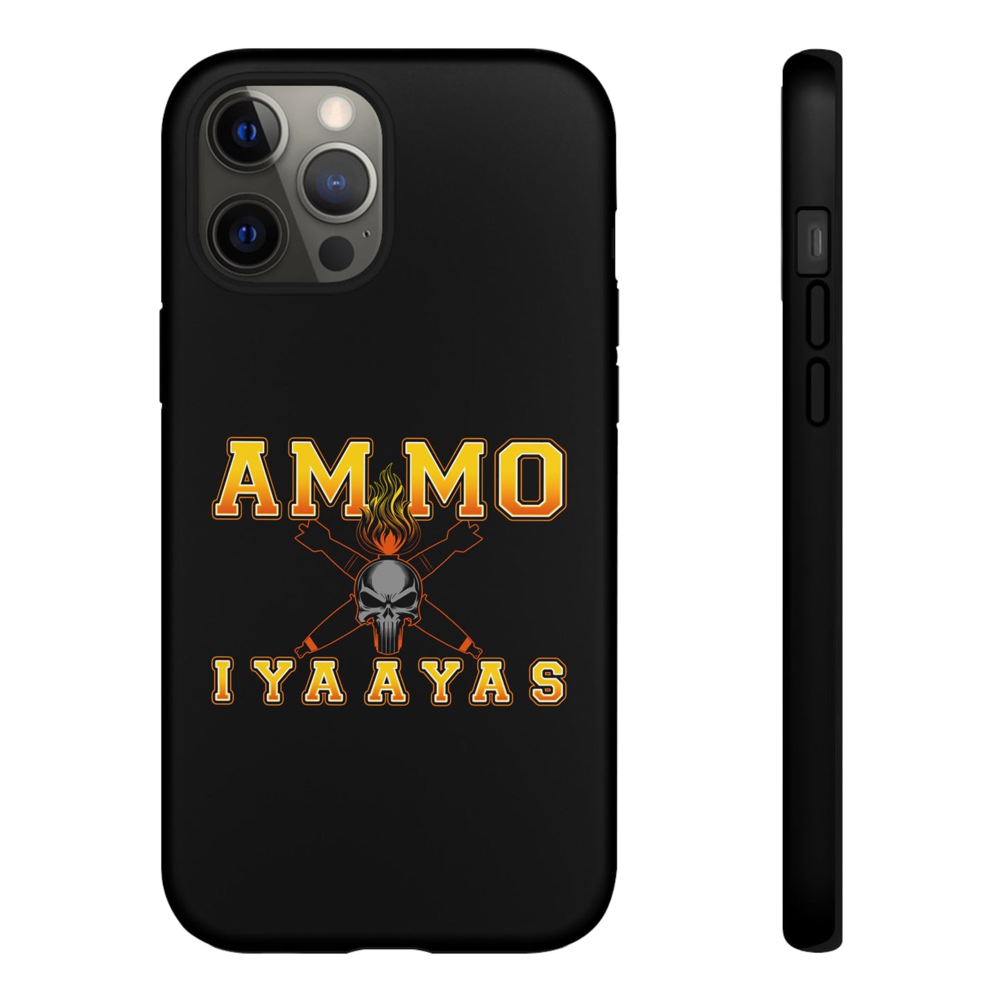 USAF AMMO Flaming Skull Pisspot and Crossed Bombs IYAAYAS Logo Tough Cases