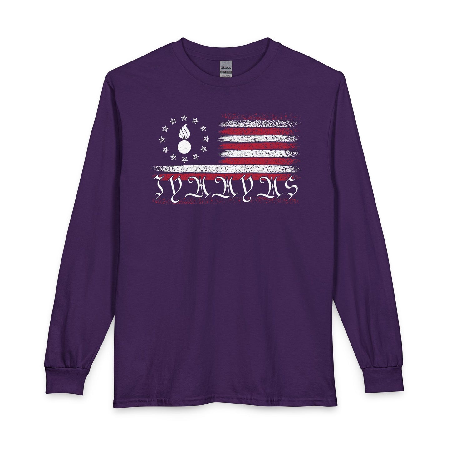 AMMO Pisspot Grunge American Flag Flechette Stars IYAAYAS We The People Style Unisex Long Sleeve T-Shirt