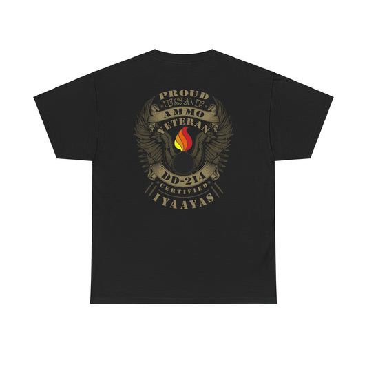 Proud USAF AMMO IYAAYAS Proud Veteran DD-214 Certified Eagle Wings Pisspot Men's Gift T-Shirt