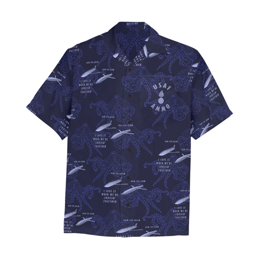 USAF AMMO JASSM JSOW Love It When We’re Crusin’ Together Octopus Pisspot Hawaiian Shirt With Left Chest Pocket