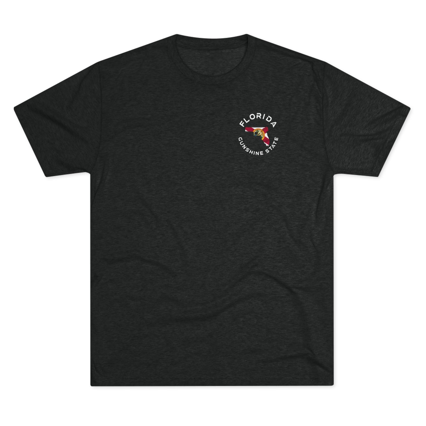 Florida Home of the Gunshine State aka the Land of Mess Around and Find Out American and Florida Flag Unisex Tri-Blend Crew Tee