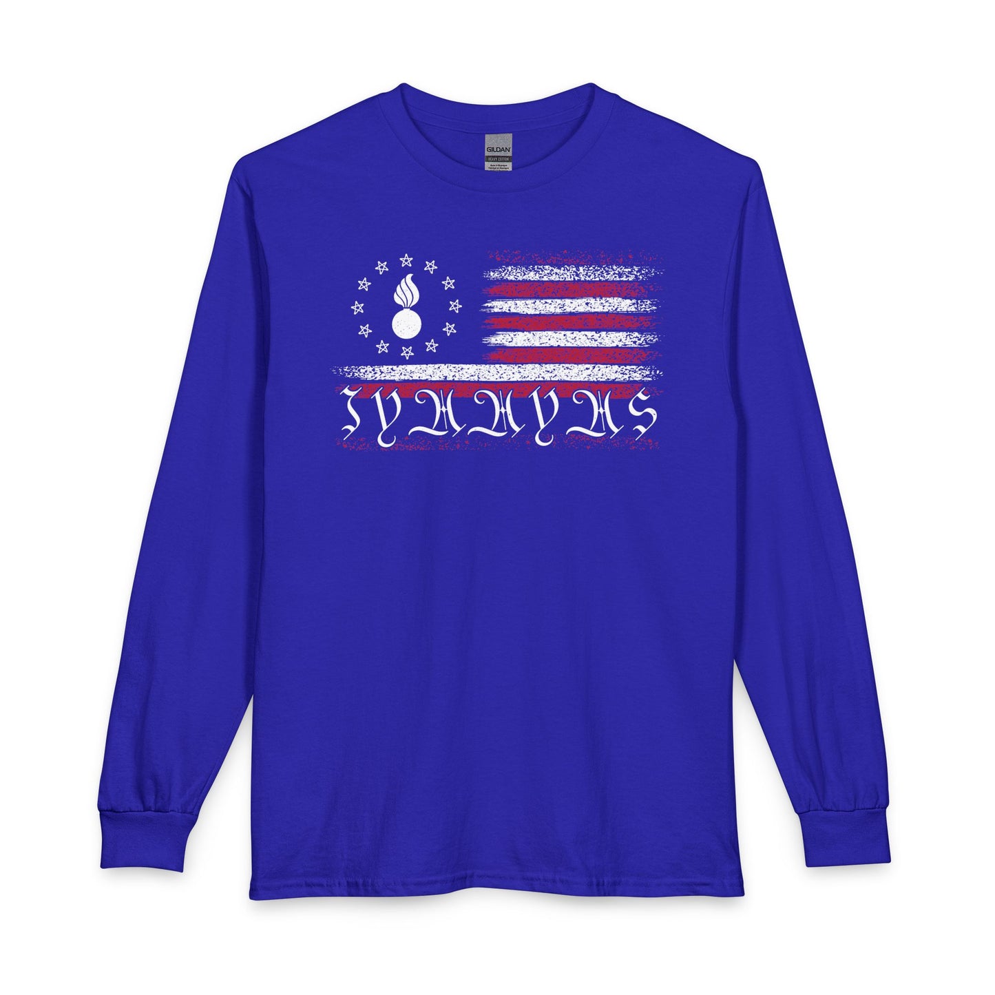 AMMO Pisspot Grunge American Flag Flechette Stars IYAAYAS We The People Style Unisex Long Sleeve T-Shirt