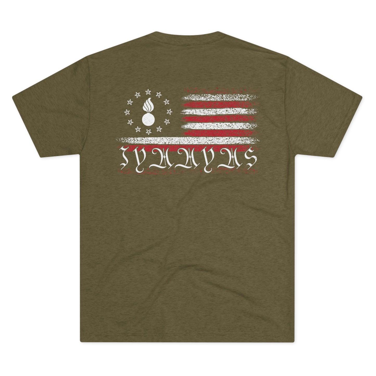 AMMO Pisspot Grunge American Flag Flechette Stars IYAAYAS We The People Style Unisex Tri-Blend Crew Tee