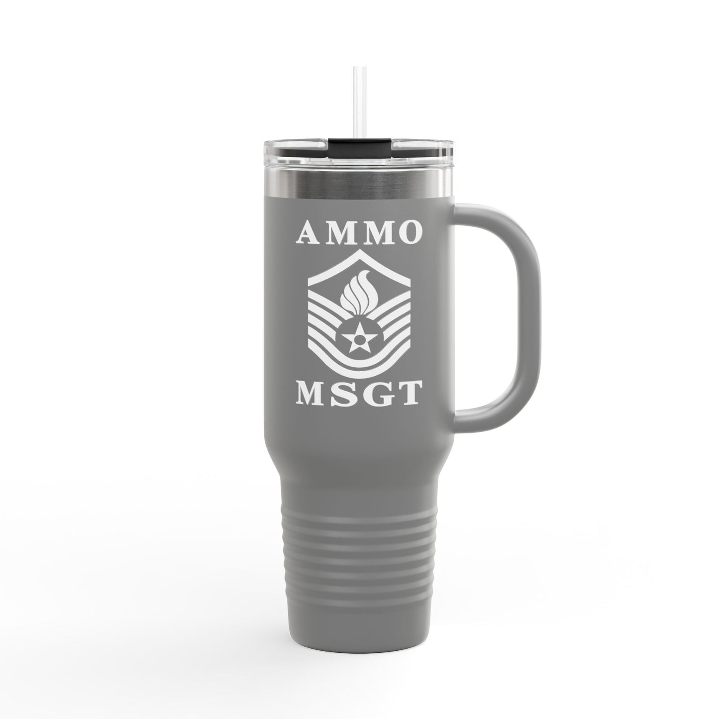 USAF AMMO MSgt Rank with Pisspot Inside Insulated Travel Mug, 40oz
