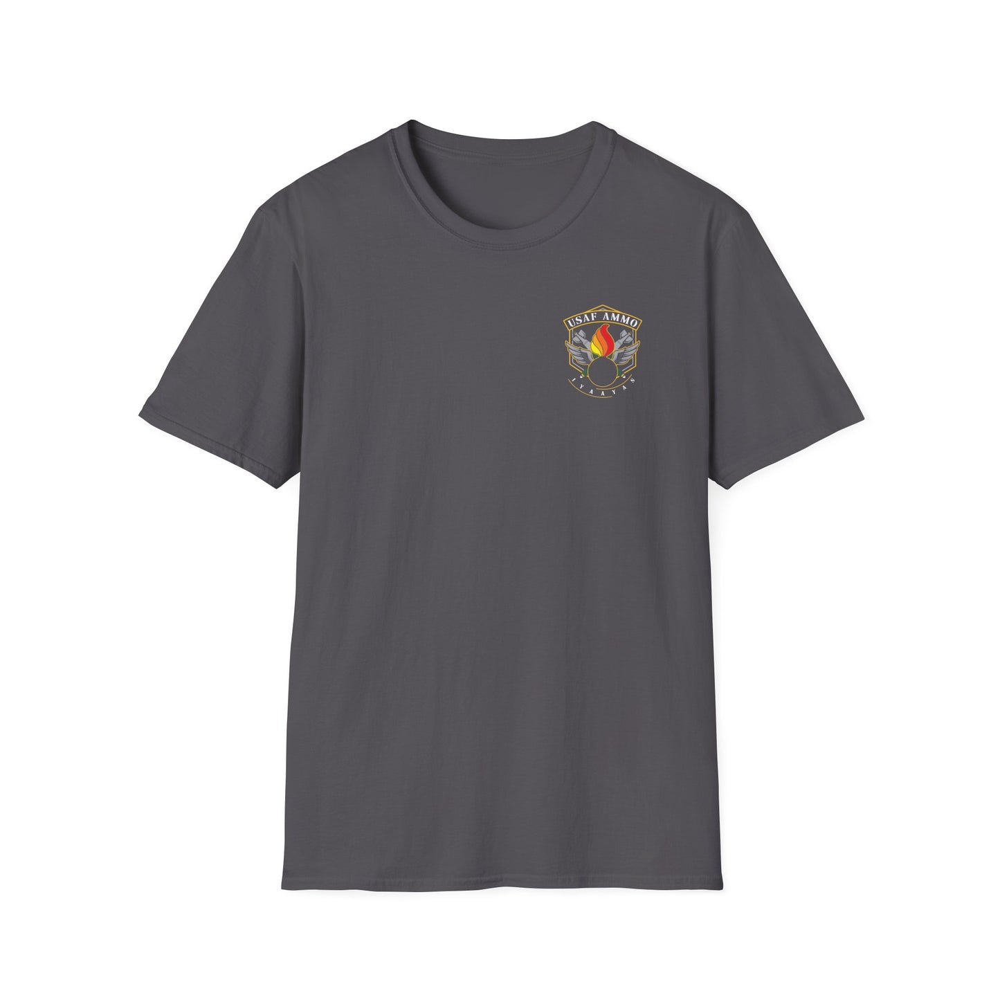 USAF AMMO Pisspot Bombs Wings IYAAYAS Logo Unisex Softstyle T-Shirt
